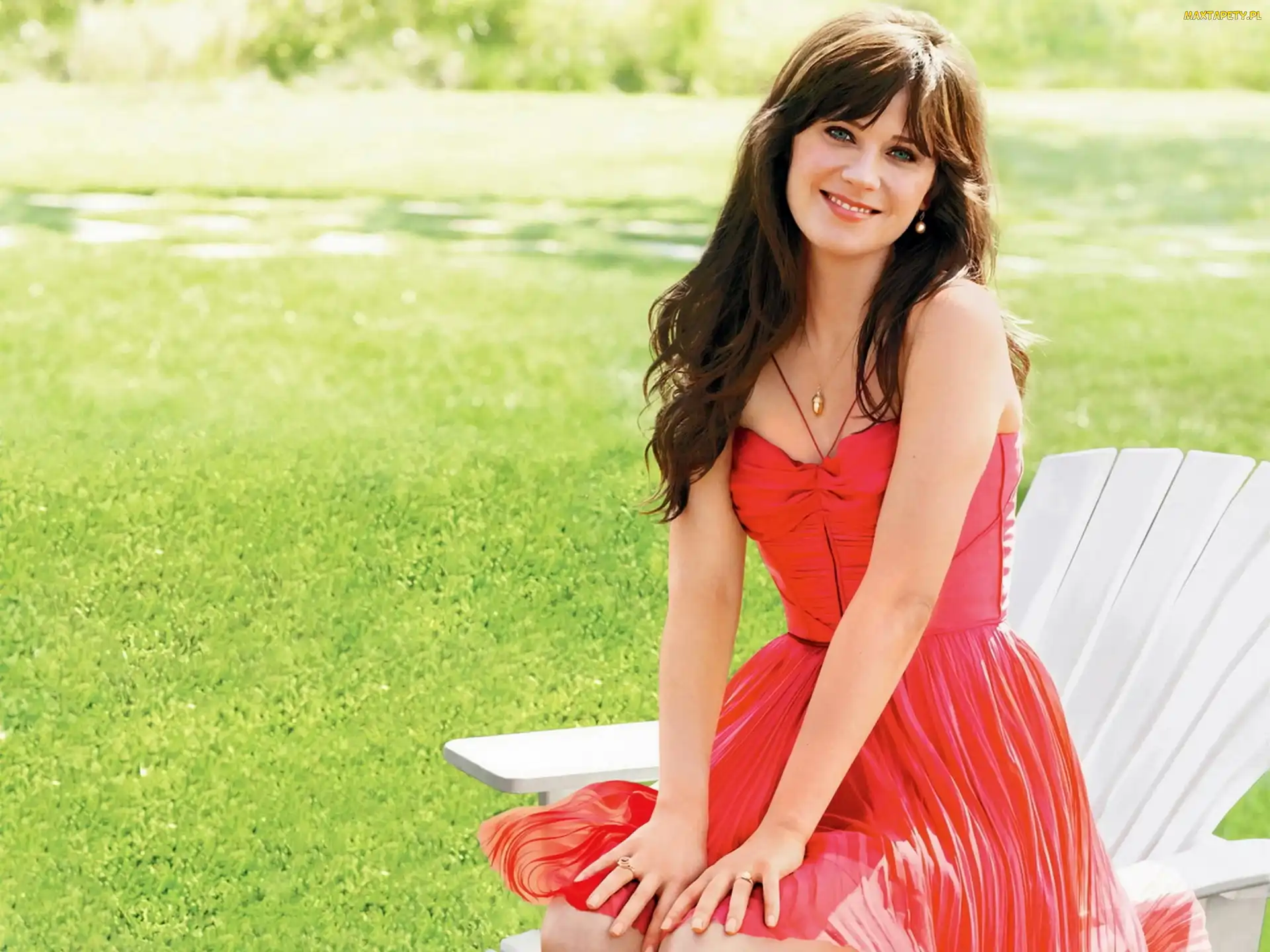 Zooey, Sukienka, Czerwona, Deschanel, Aktorka