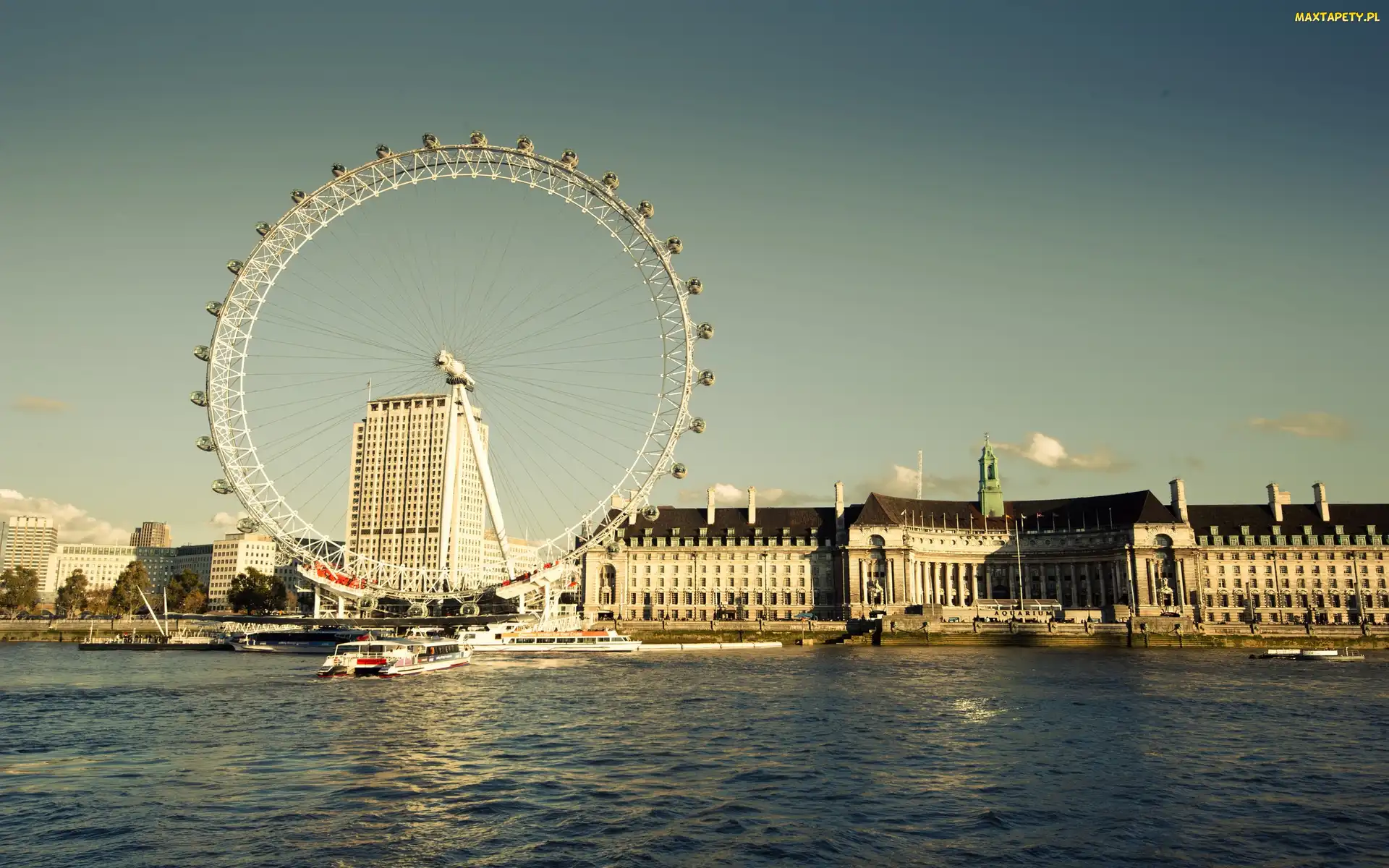 Rzeka, Anglia, London Eye, Tamiza