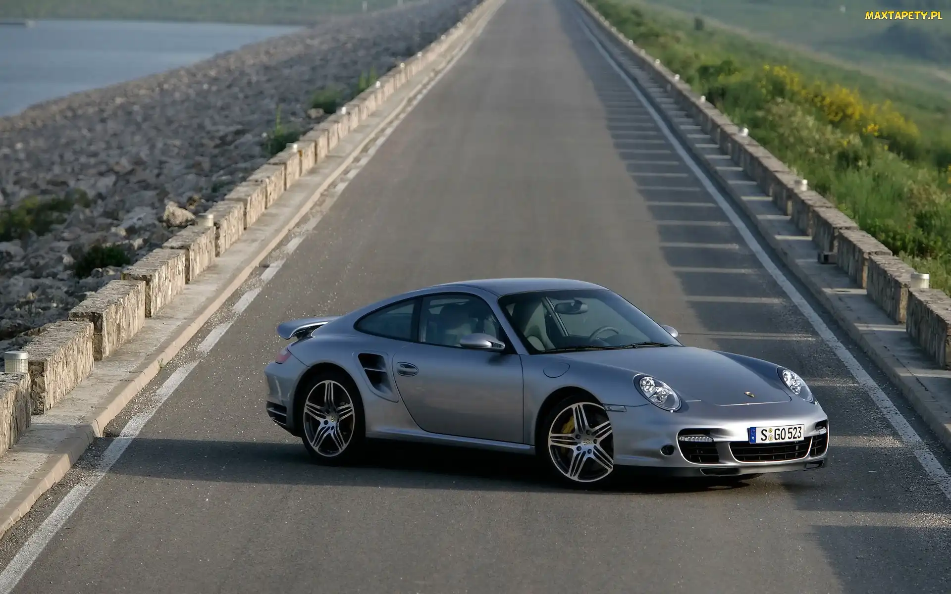 Droga, Turbo, Samochód,
, 911, Srebrny, Porsche