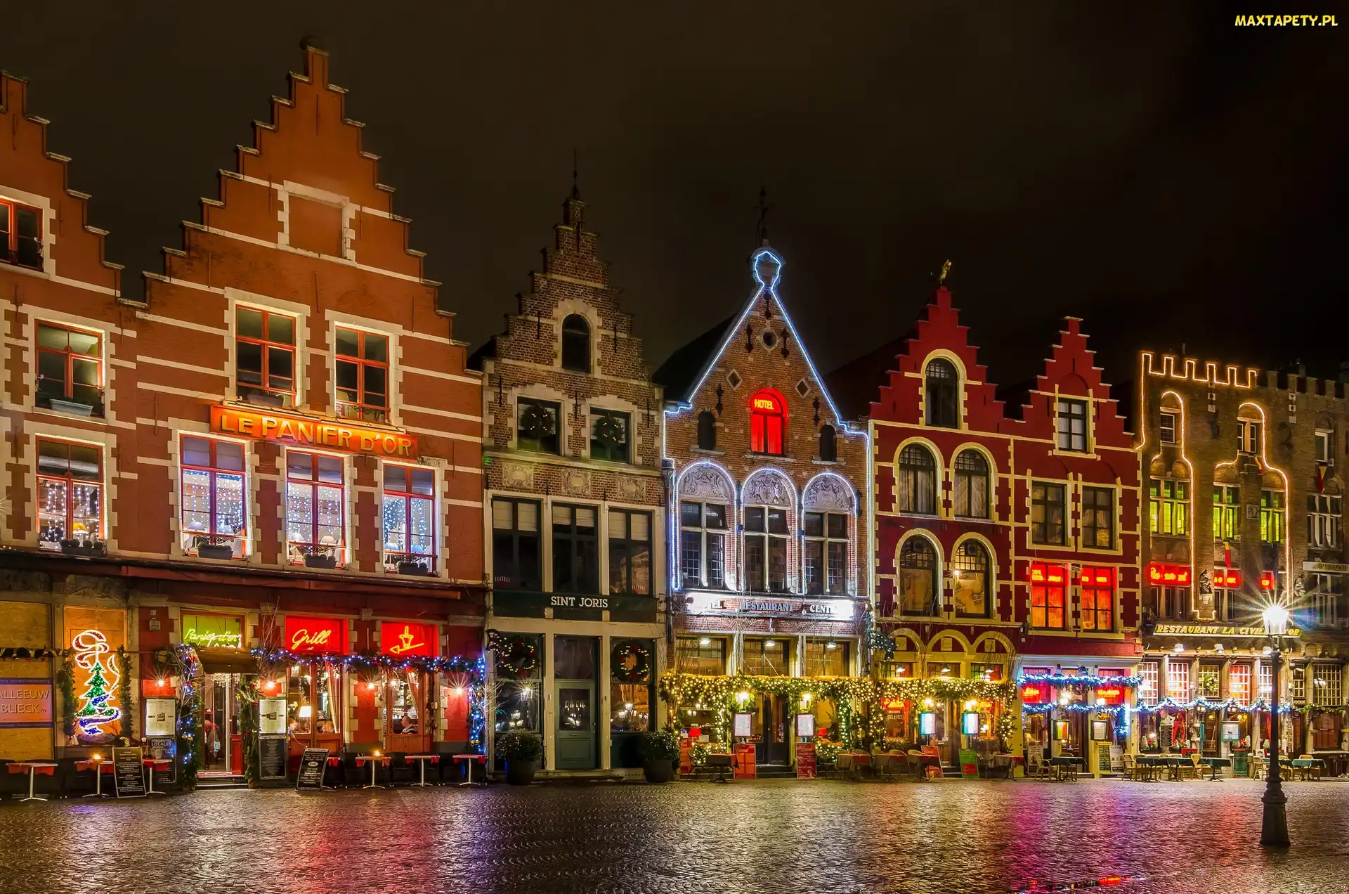 Belgia, Brugia, Miasto, Noc