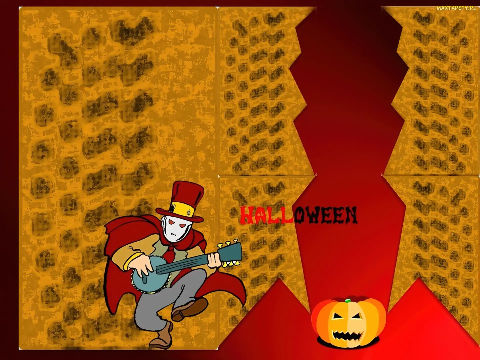 grajek, dynia, Halloween