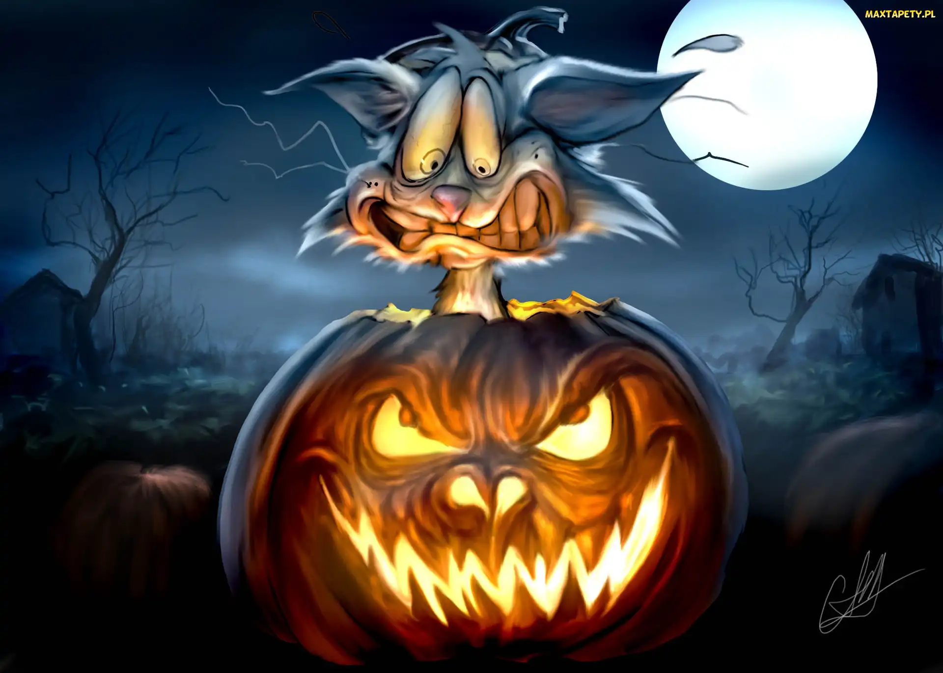 Halloween, Księżyc, Noc