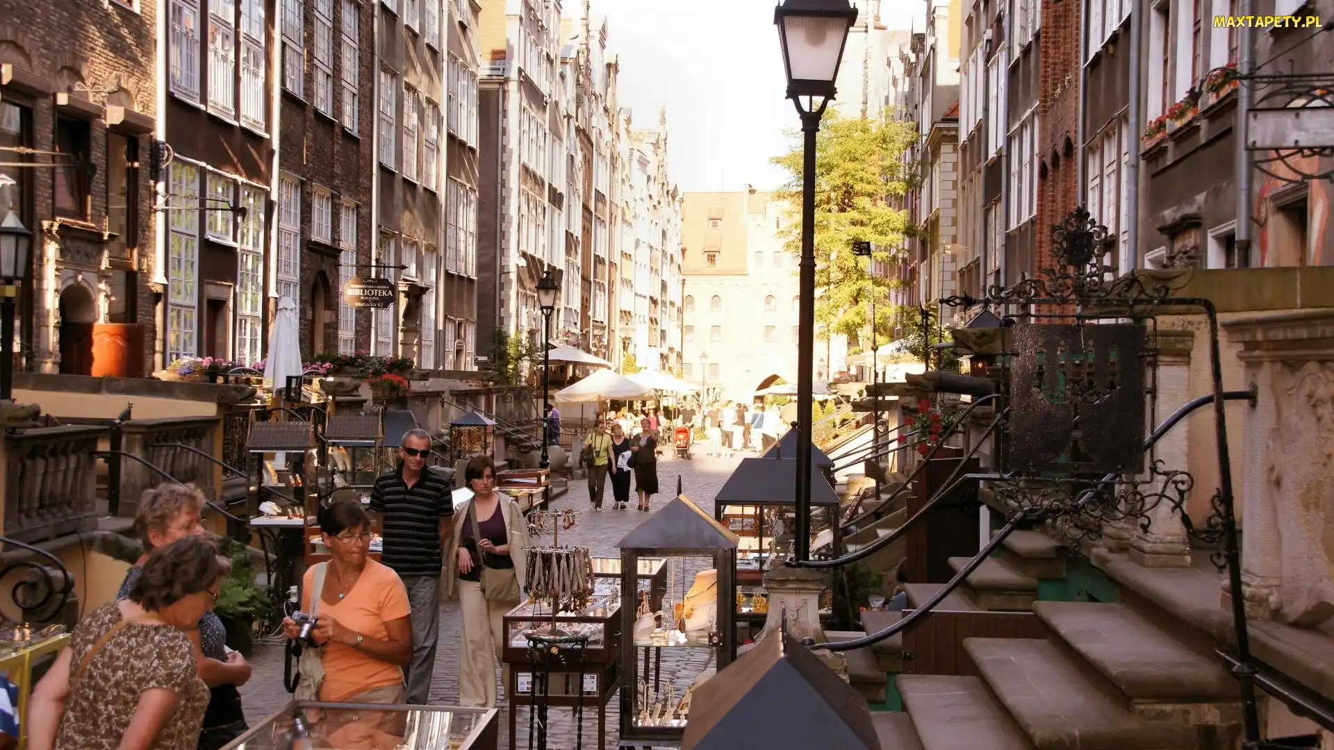 Gdańsk, Budynki, Ulica, Ludzie, Polska