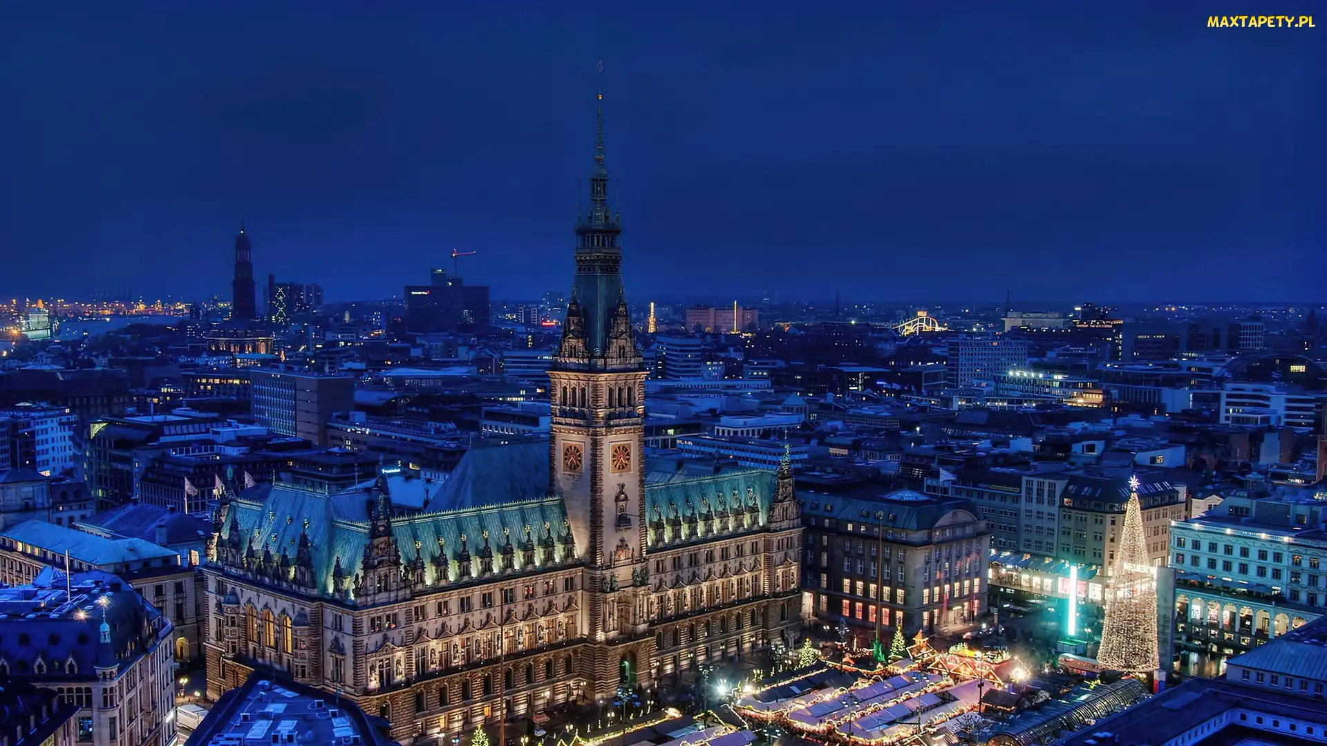 Noc, Miasto, Niemcy, Hamburg