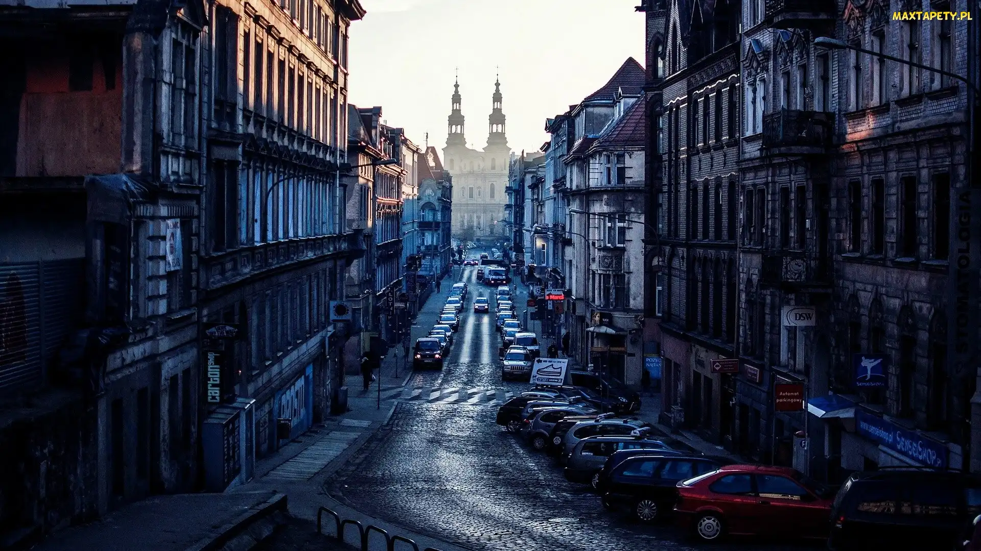 Polska, Samochody, Ulica, Budynki, Poznań