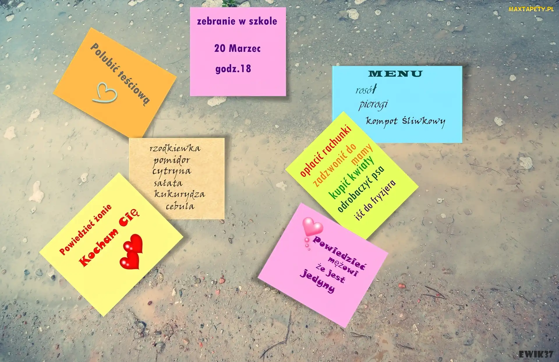 Grafika, Zapiski, Rozsypane, Kartki