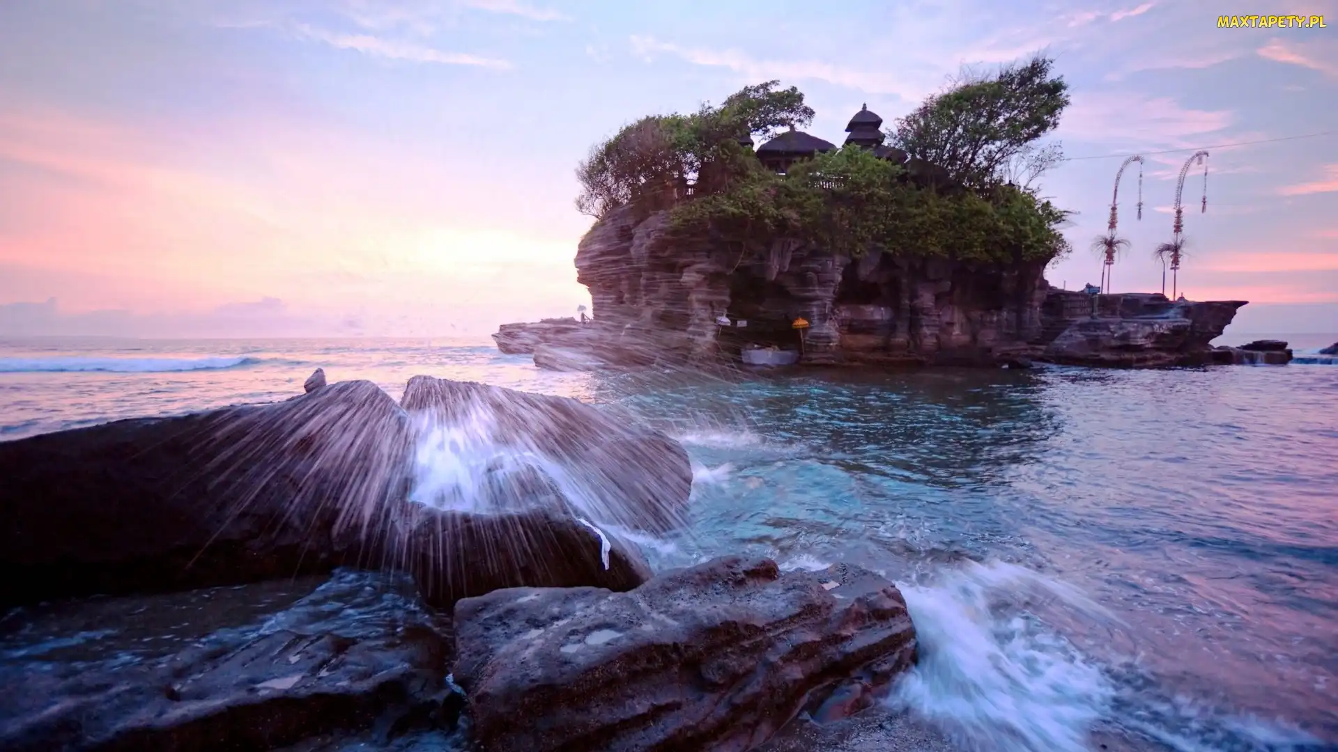 Indonezja, Bali, Tanah Lot, Świątynia, Morze, Skały