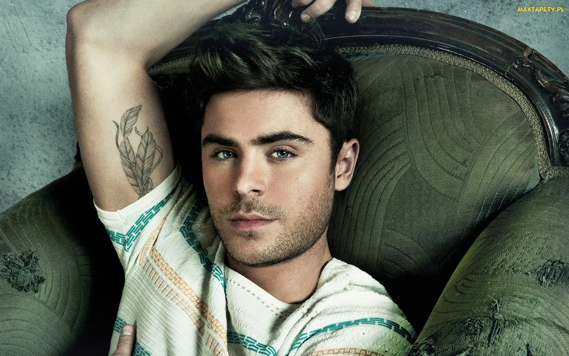 Tatuaż, Fotel, Mężczyzna, Zac Efron