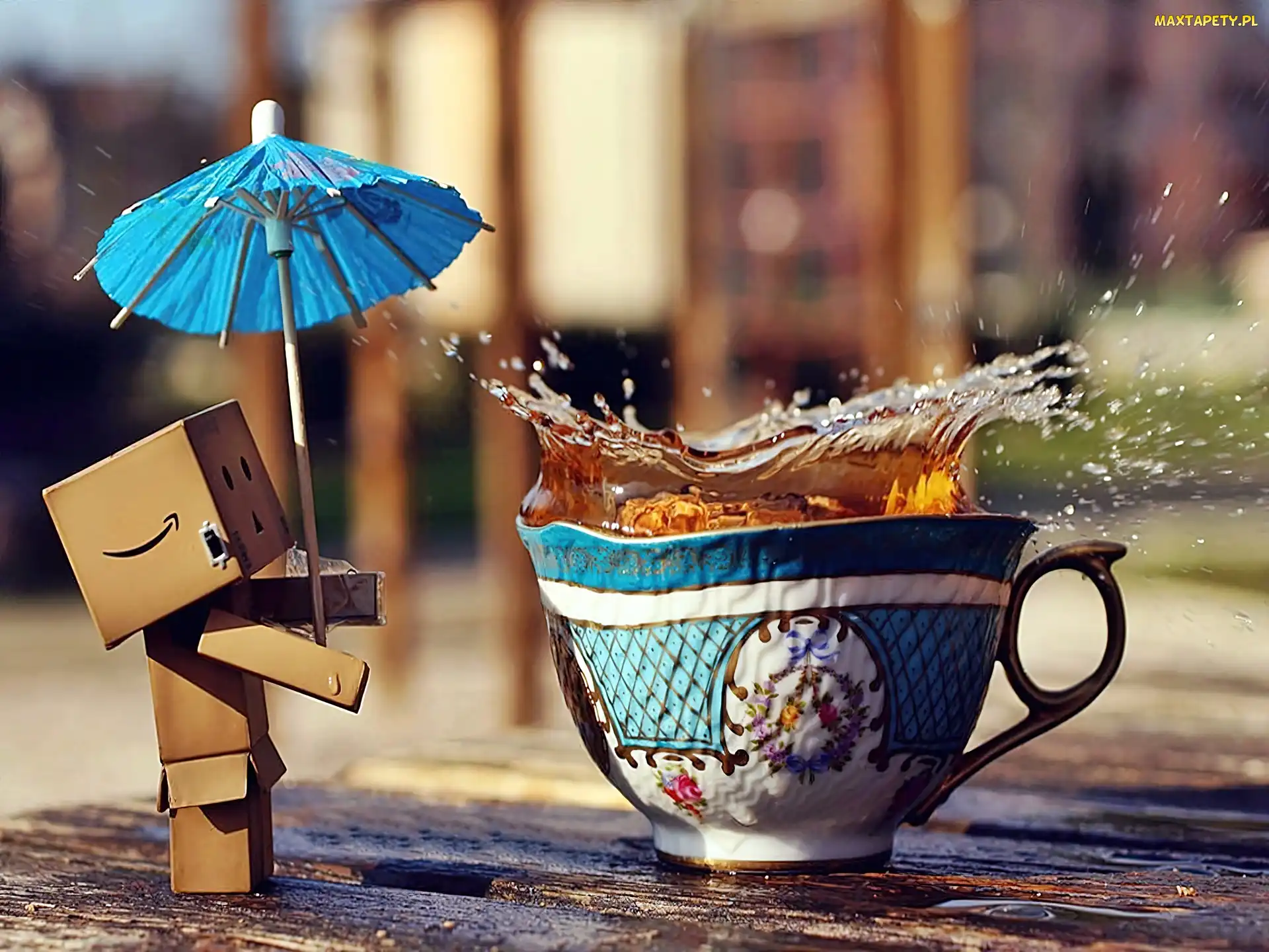 Parasolka, Rozmycie, Herbata, Filiżanka, Danbo