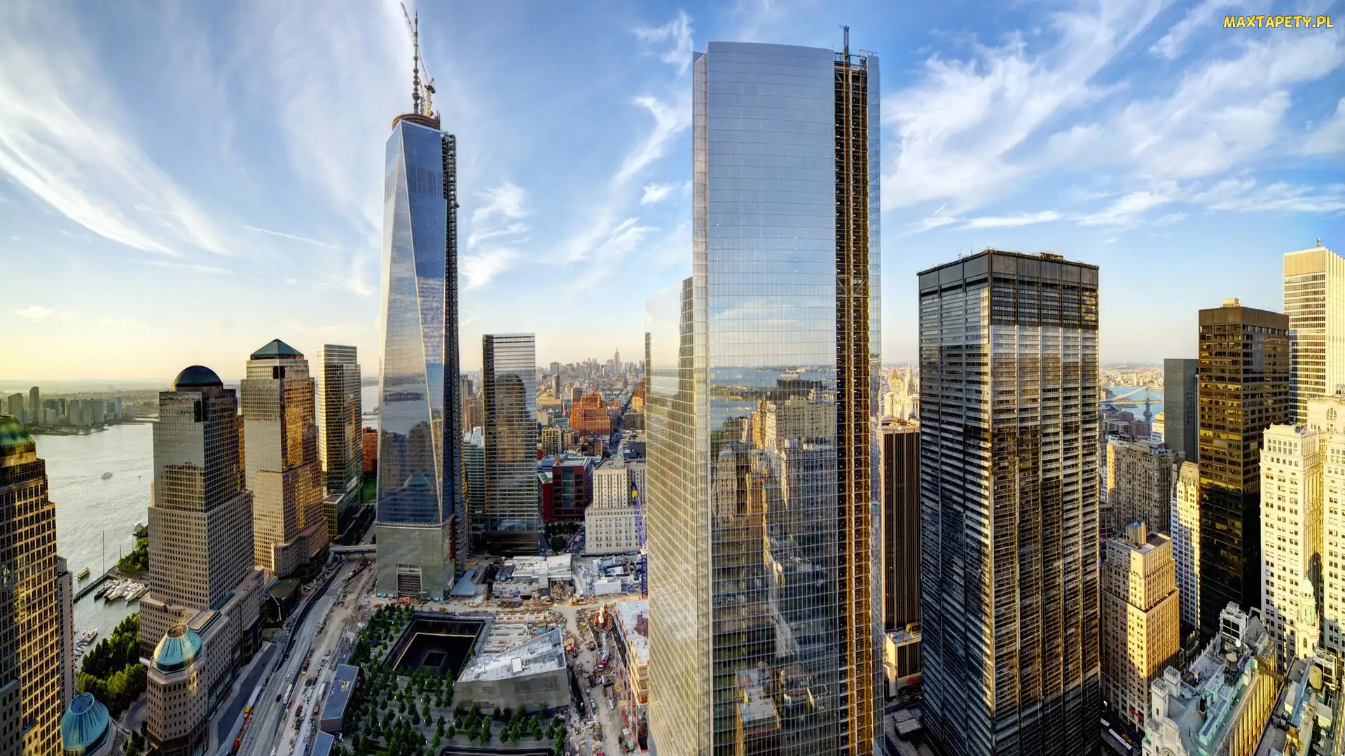 Chmur, Drapacze, Jork, Miasta, Manhattan, Nowy, Panorama