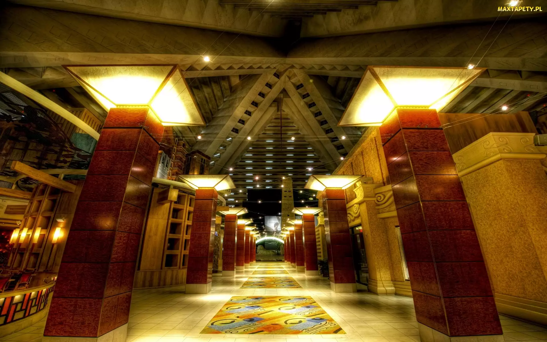 Budowla, Pasaż, Kolorowy, Kolumny, Architektura