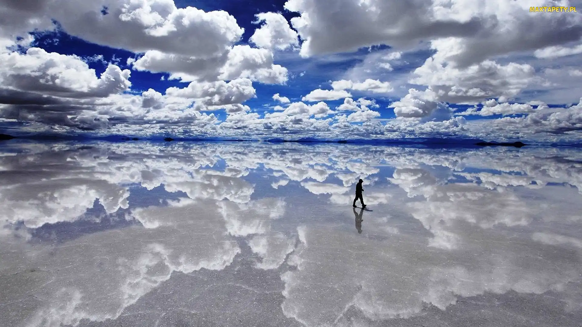Boliwia, Odbicie, Salar de Uyuni, Człowiek, Solnisko