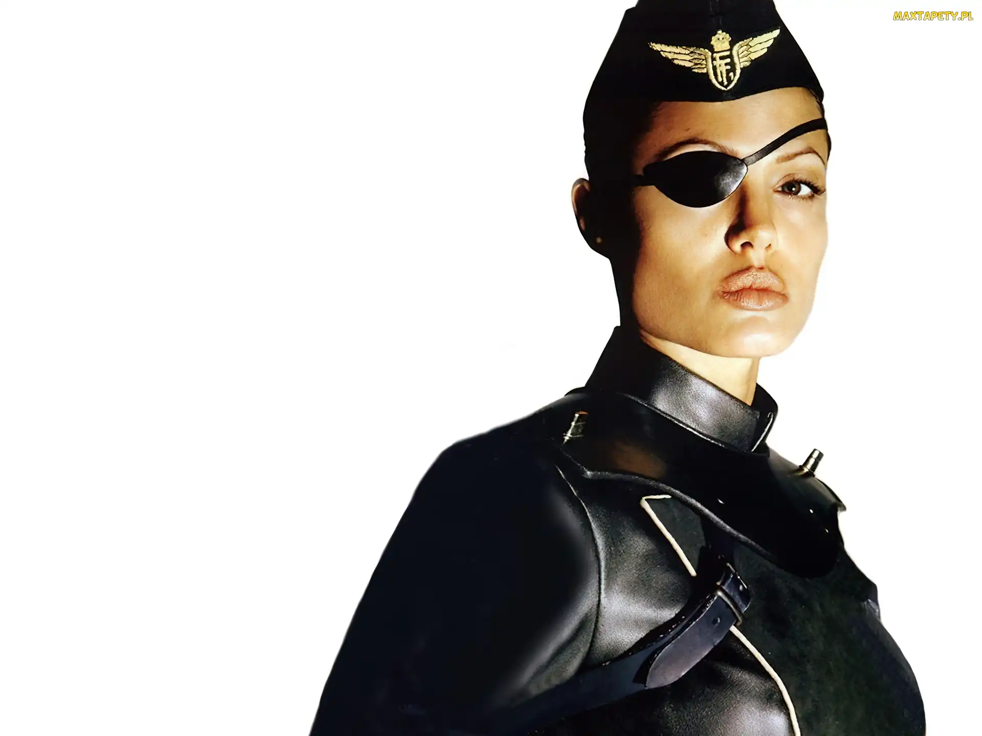 czarny strój, czapka, Angelina Jolie