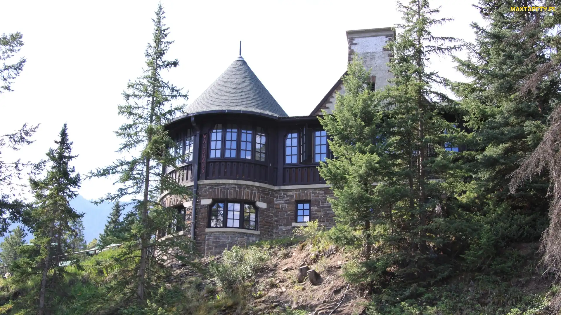 Wzgórze, Drzewa, Dom