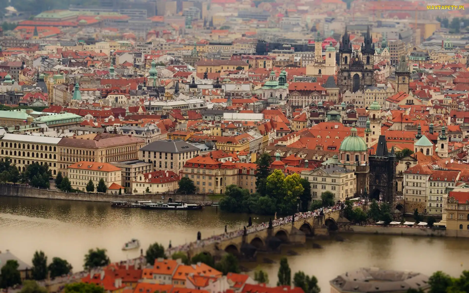 Most, Miasta, Panorama, Praga, Rzeka