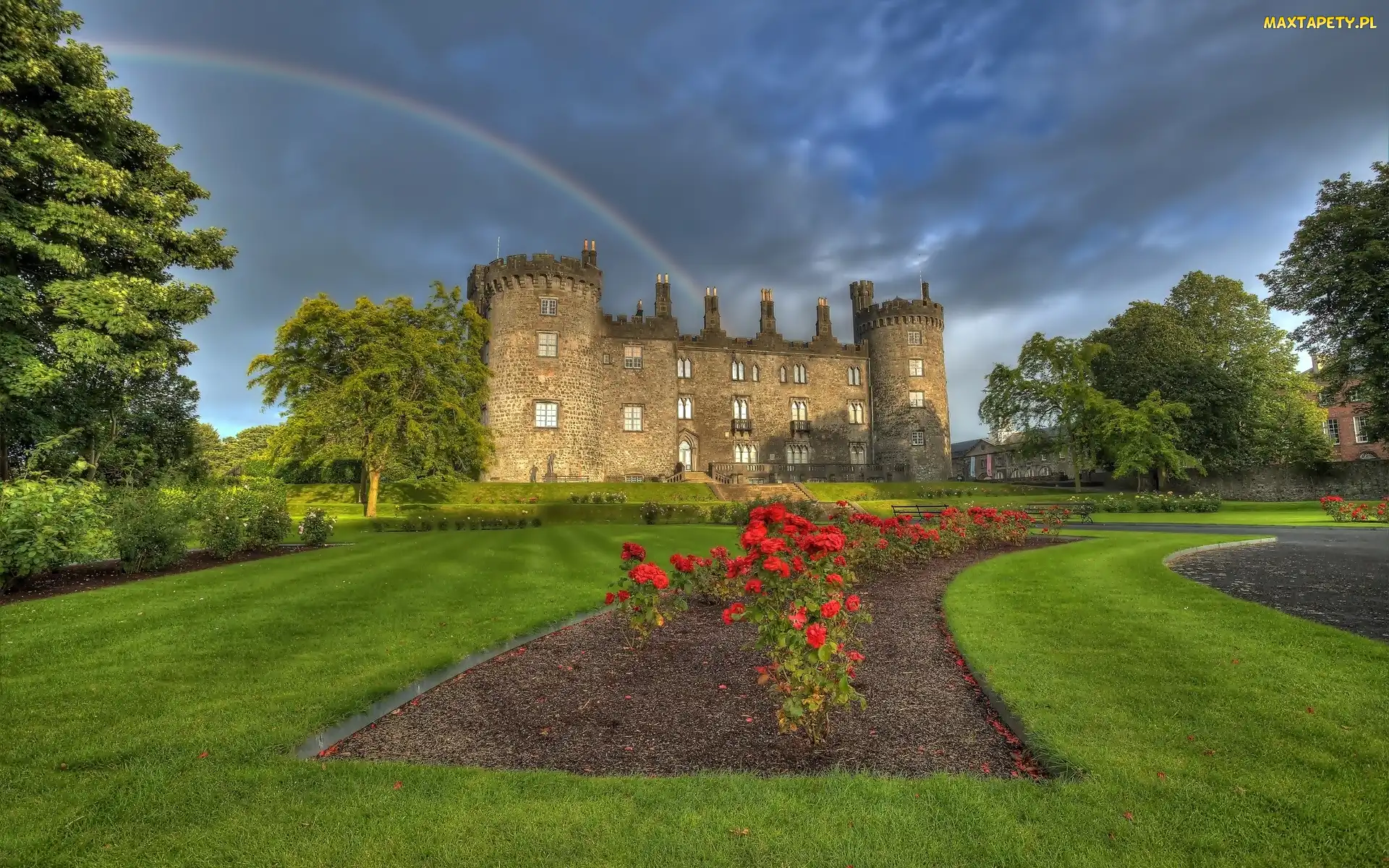 Kilkenny Castle, Tęcza, Ogród, Irlandia, Zamek Kilkenny