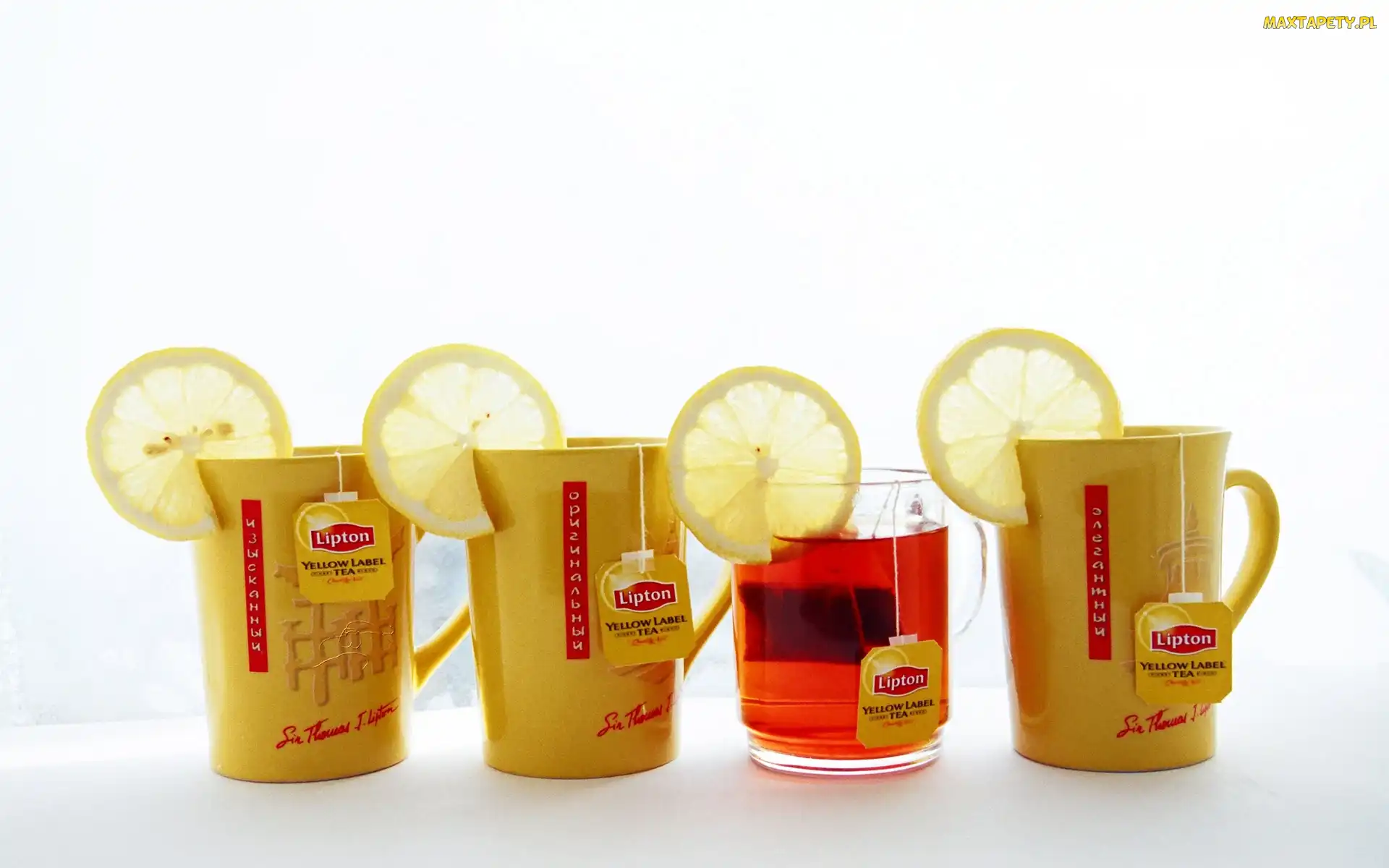 Kubki, Cytryna, Lipton, Herbata, Cztery