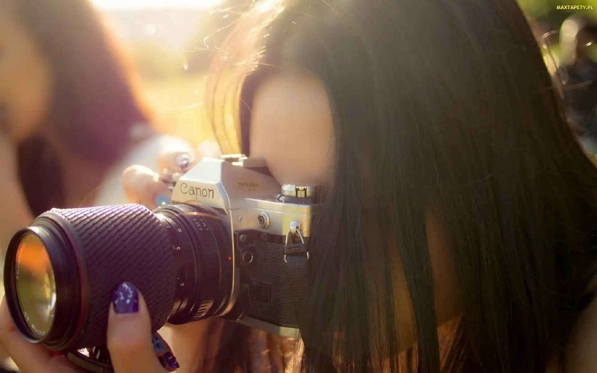 Kobieta, Canon, Aparat, Fotograficzny, Twarz