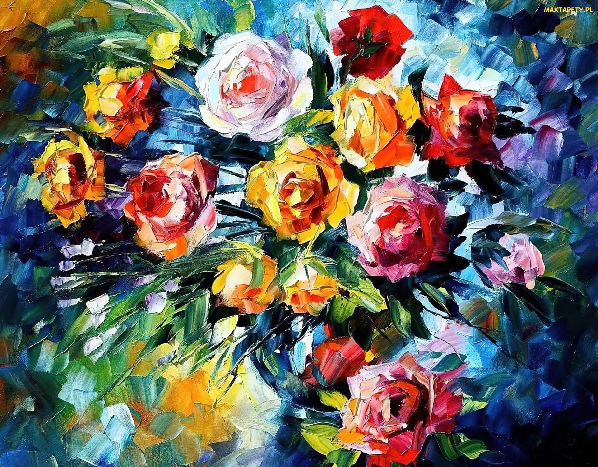 Bukiet Róż, Obraz, Leonid Afremov