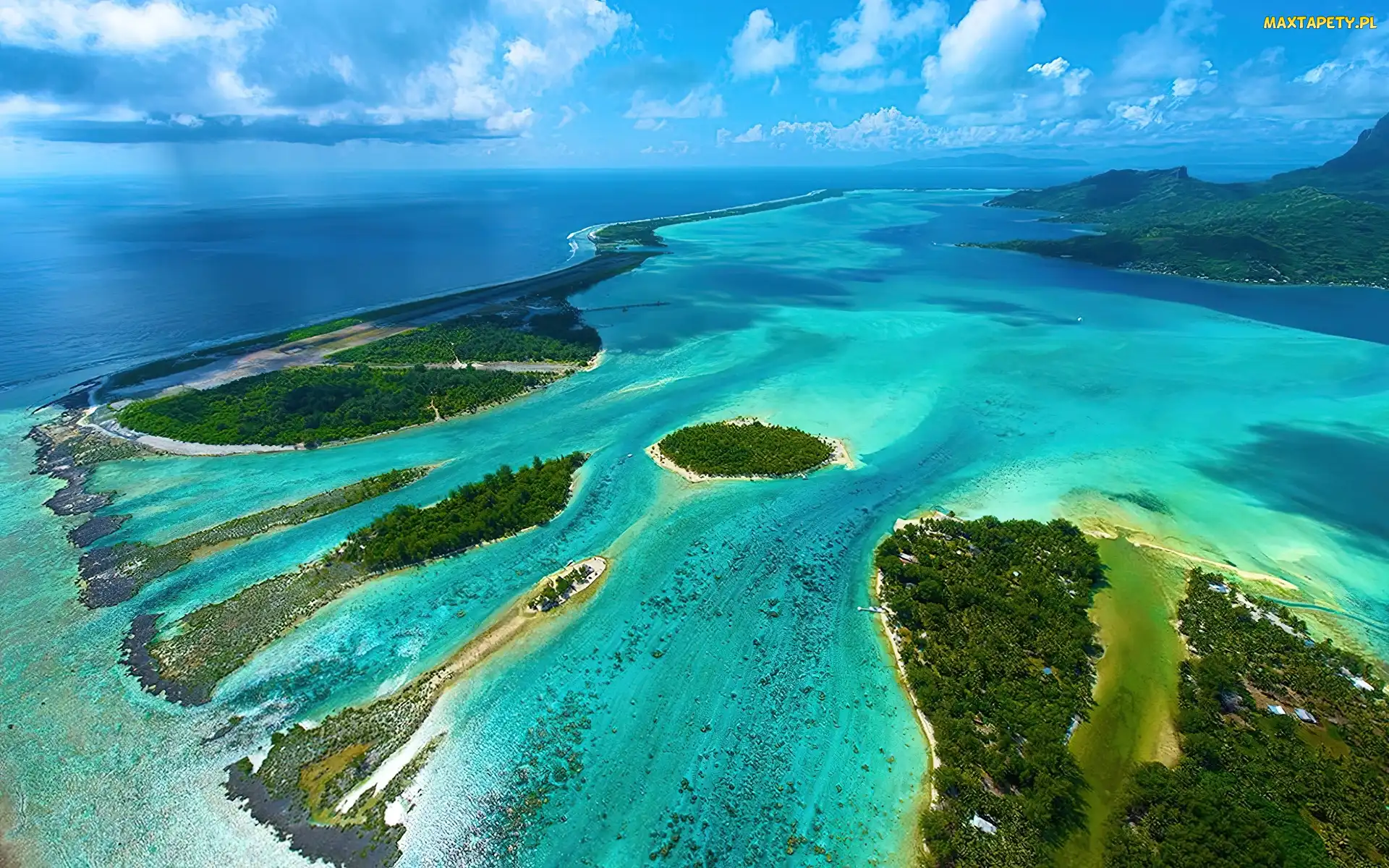 Bora-Bora, Polinezja Francuska, Atol, Ocean, Spokojny, Koralowy, Wyspy