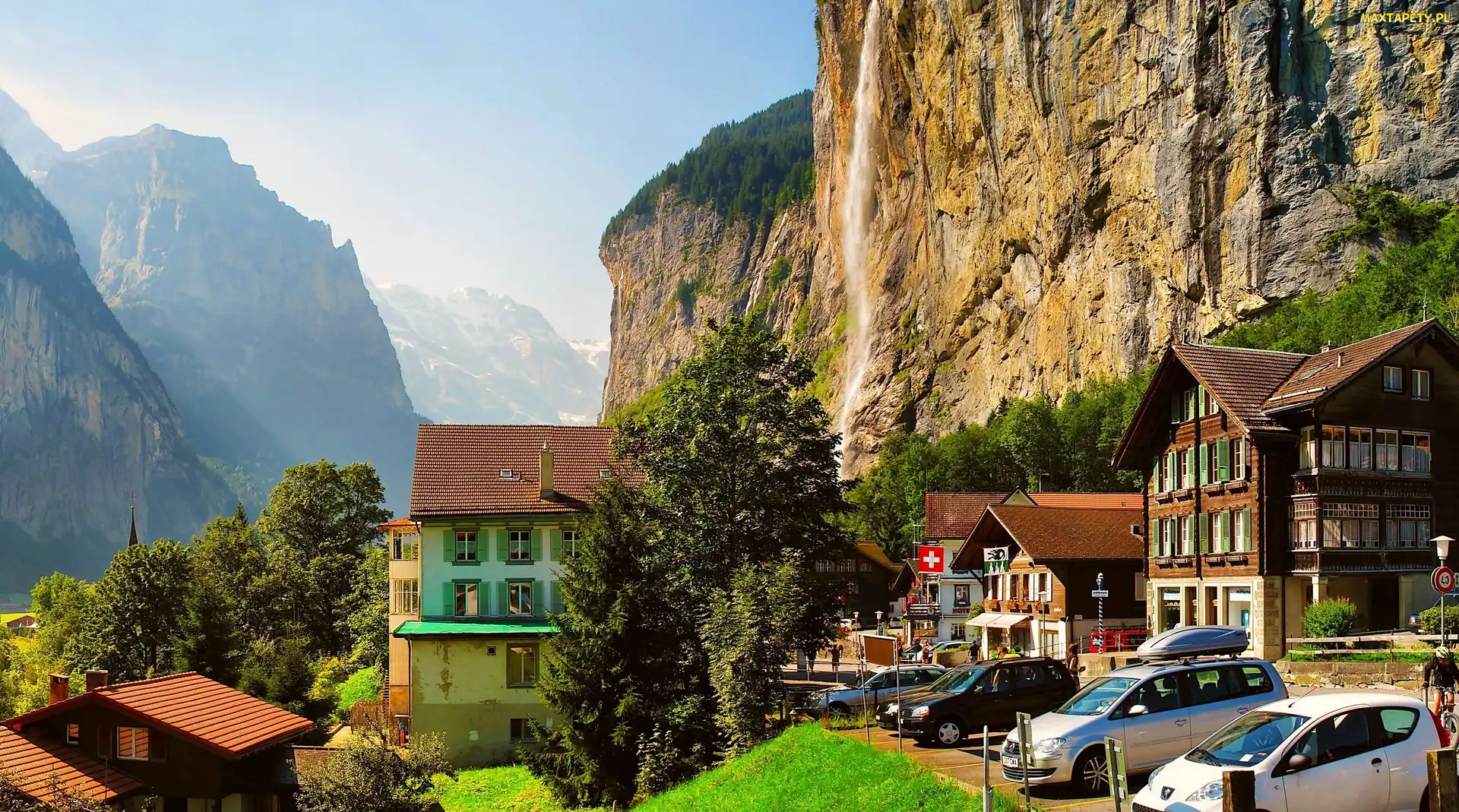 Szwajcaria, Lauterbrunnen, Góry, Domy