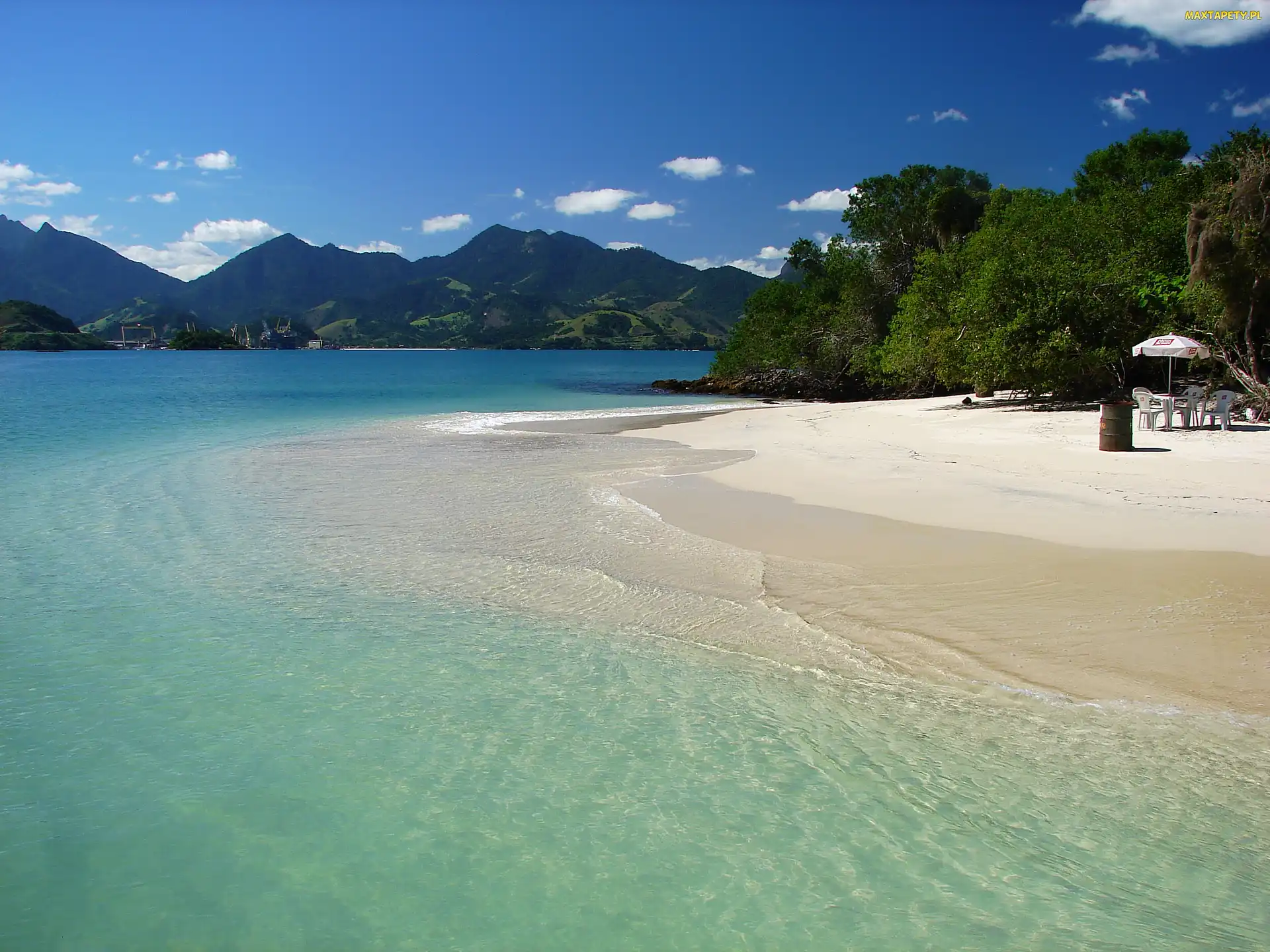 Góry, Plaża, Lato, Morze