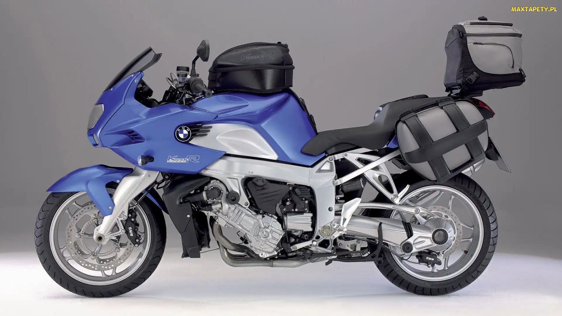 Kufry, BMW K1200R, Niebieski, Motocykl