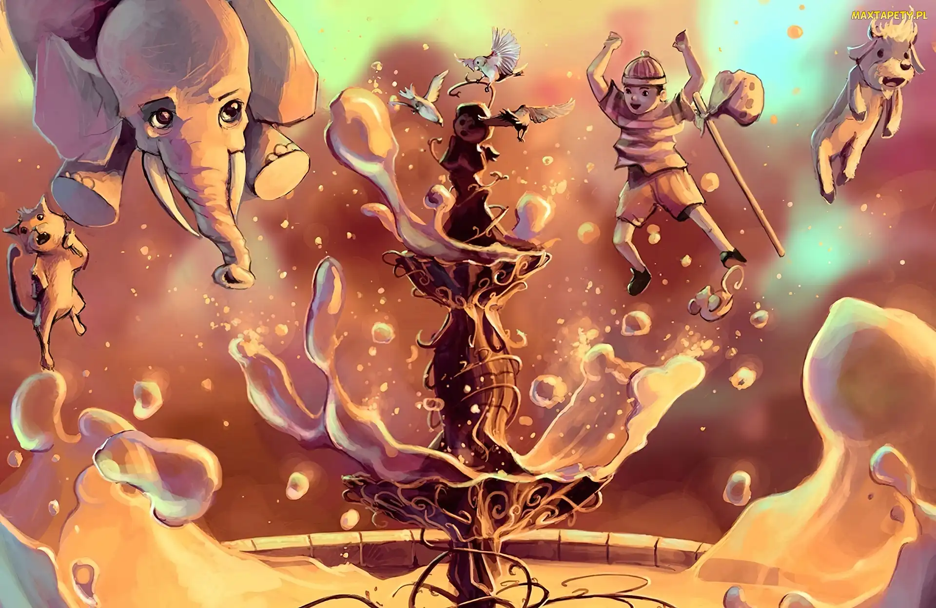 Chłopiec, Zwierzęta, Cyril Rolando, Fotanna