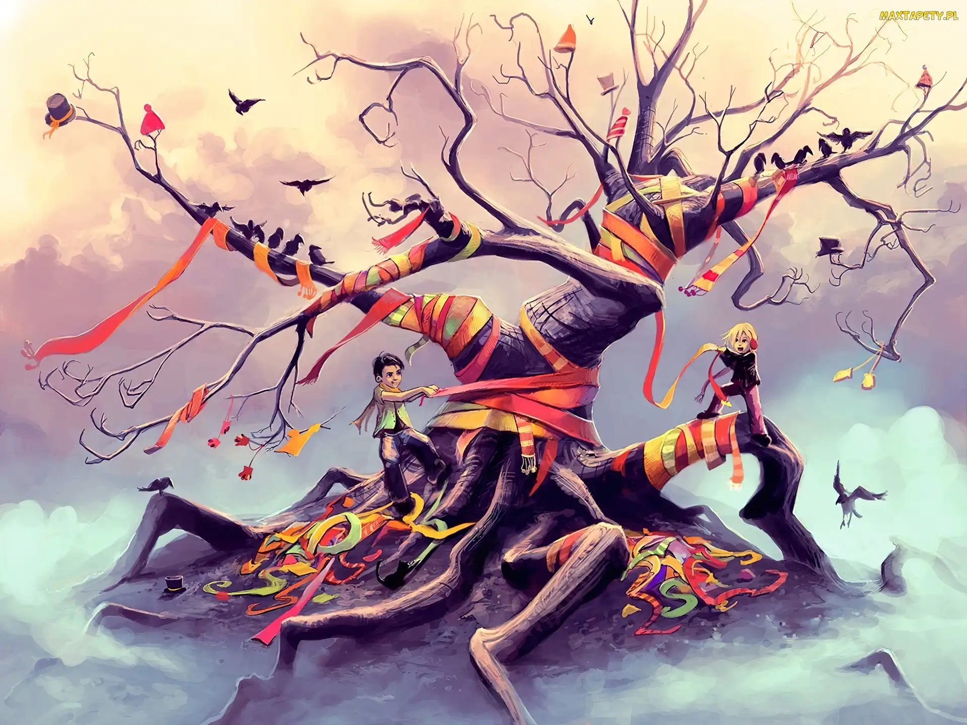 Drzewo, Szaliki, Cyril Rolando, Dzieci