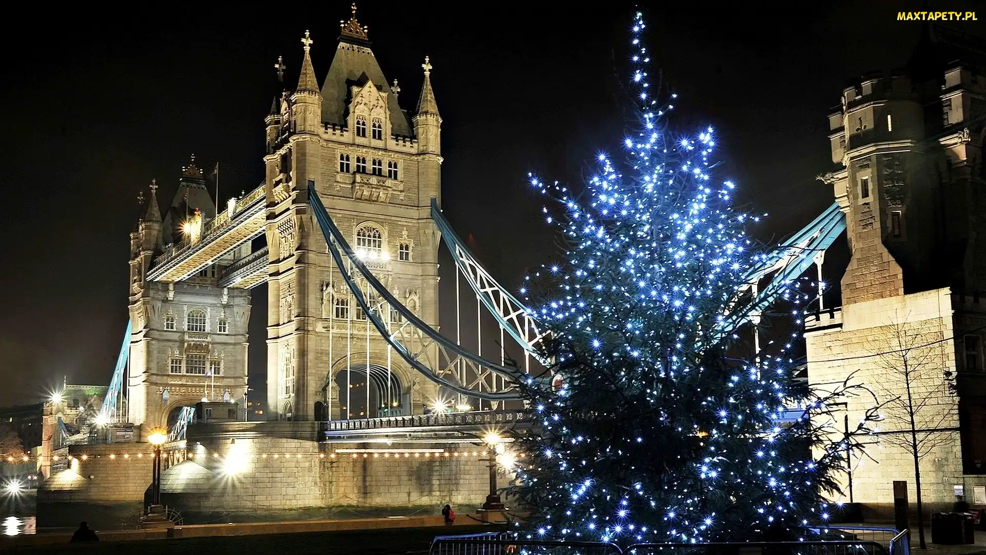 Choinka, Londyn, Tower Bridge