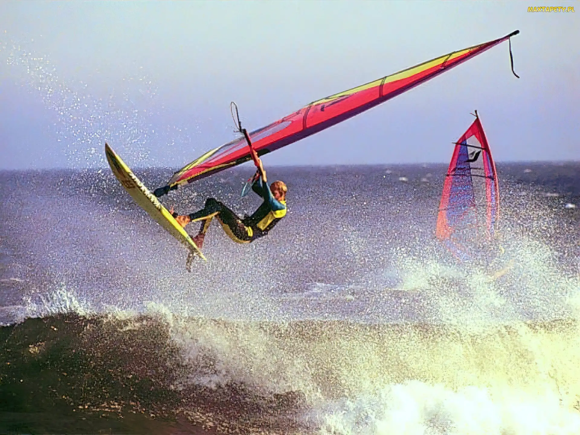fala, morze , Windsurfing, deska