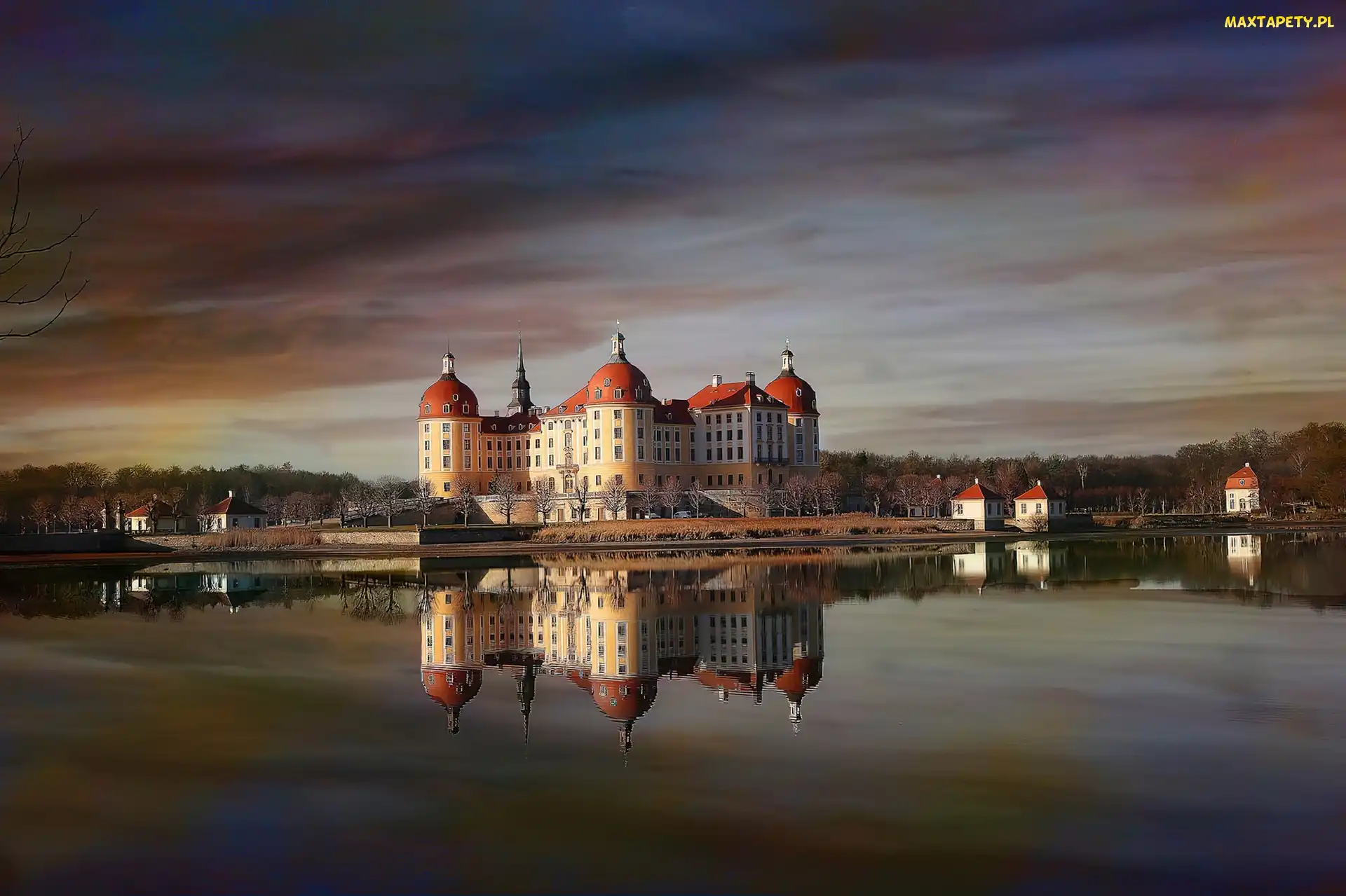 Jezioro, Moritzburg, Niemcy, Pałac