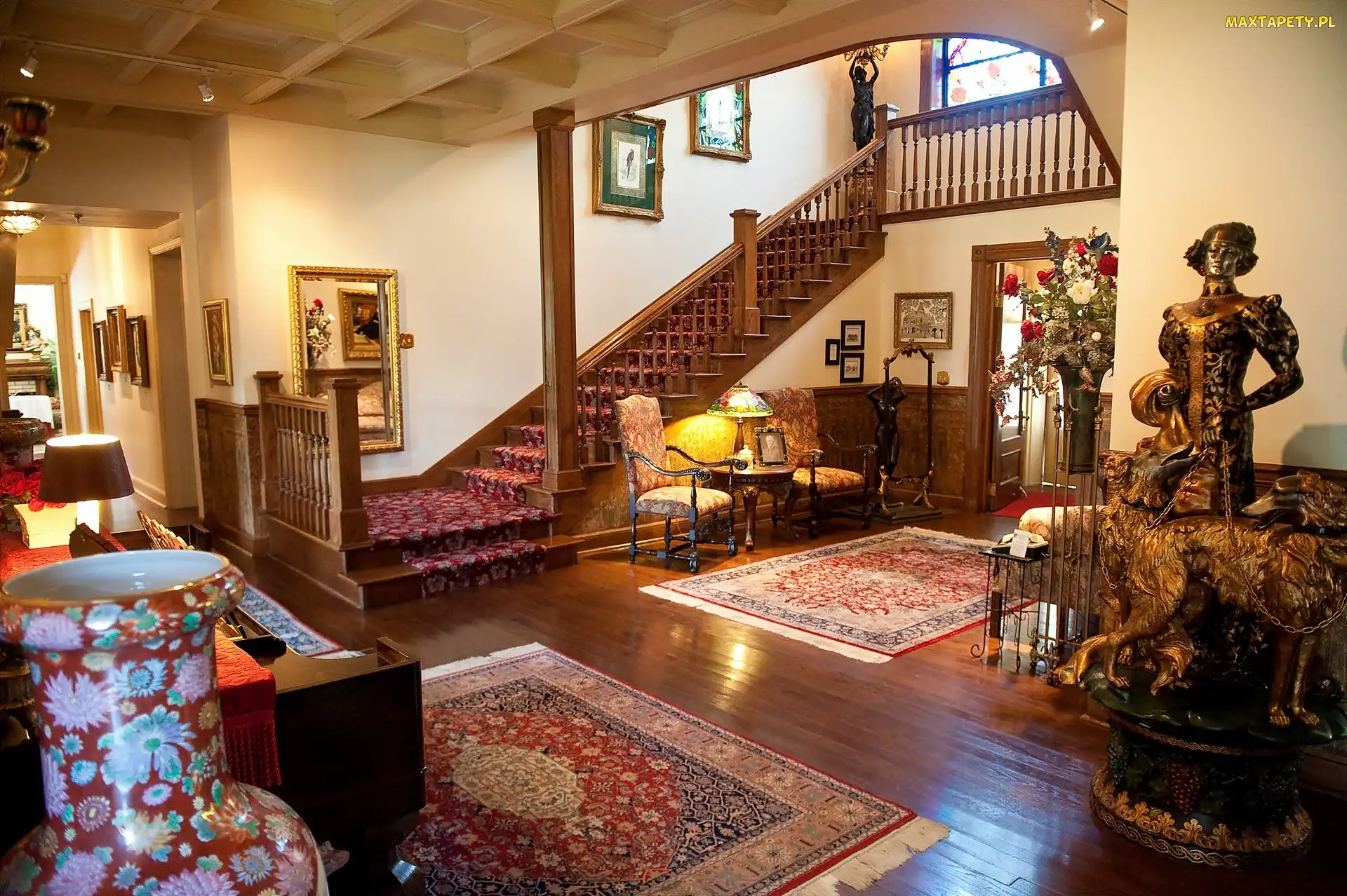 Foyer, Eleganckie, Dom, Wnętrze