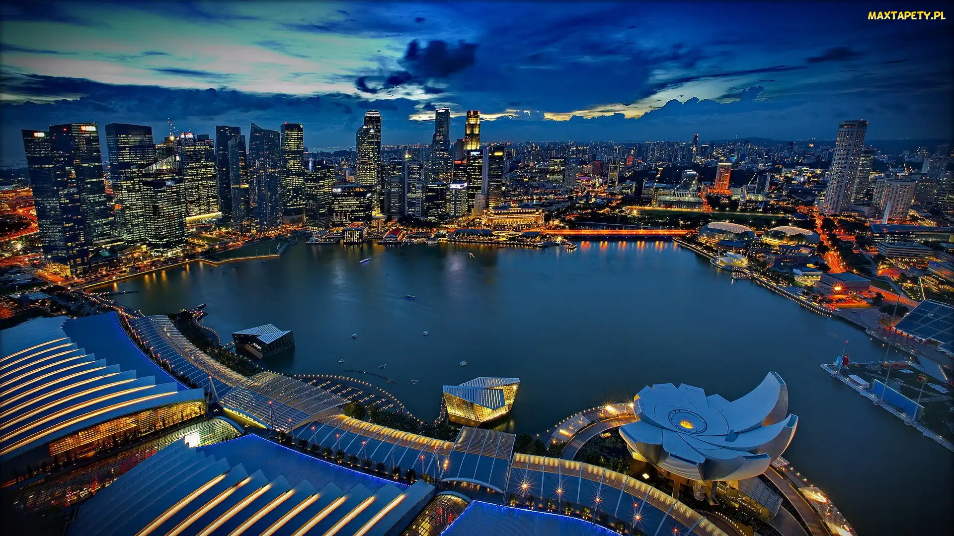 Nocą, Panorama, Singapur