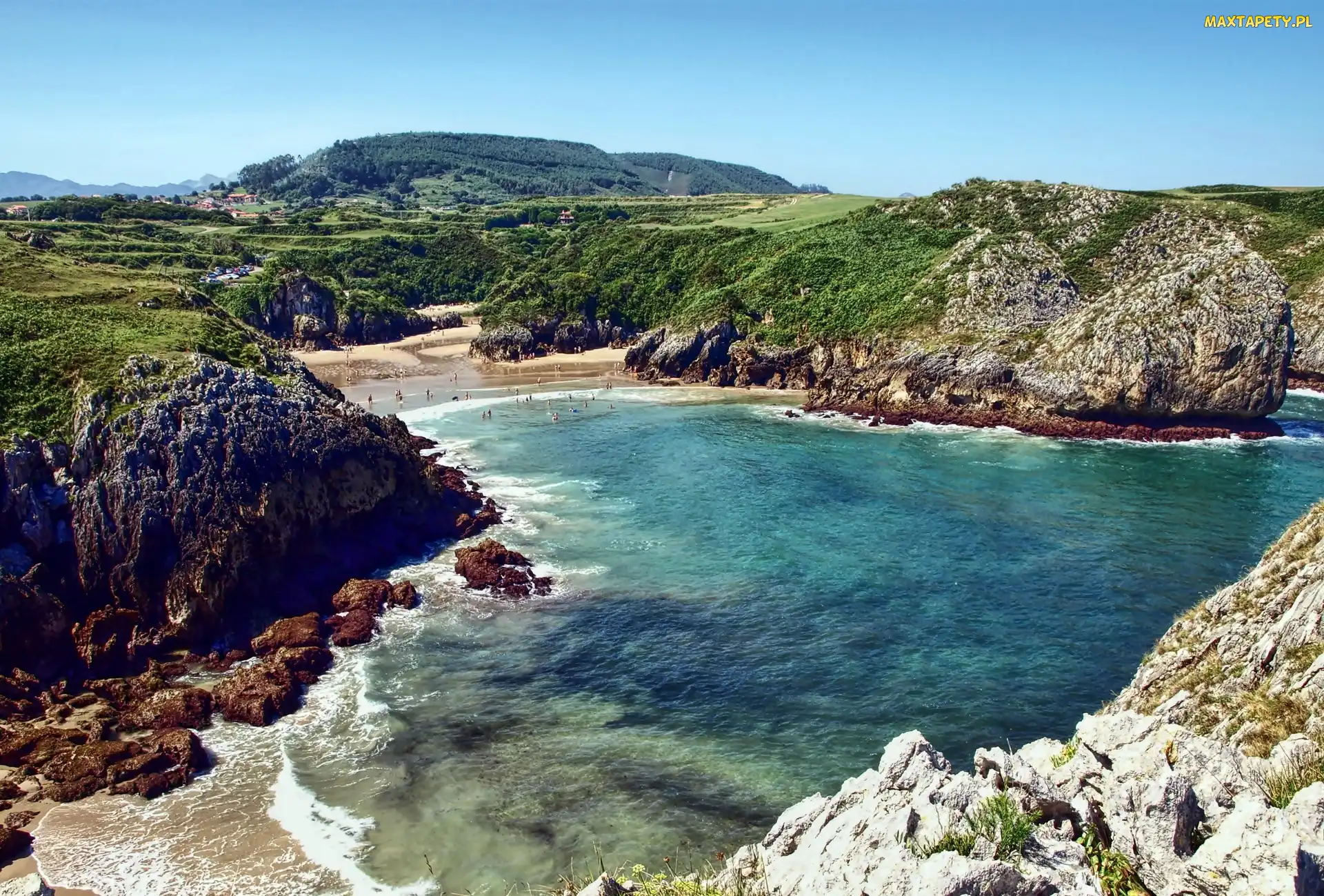 Roślinność, Klify, Morze, Plaża