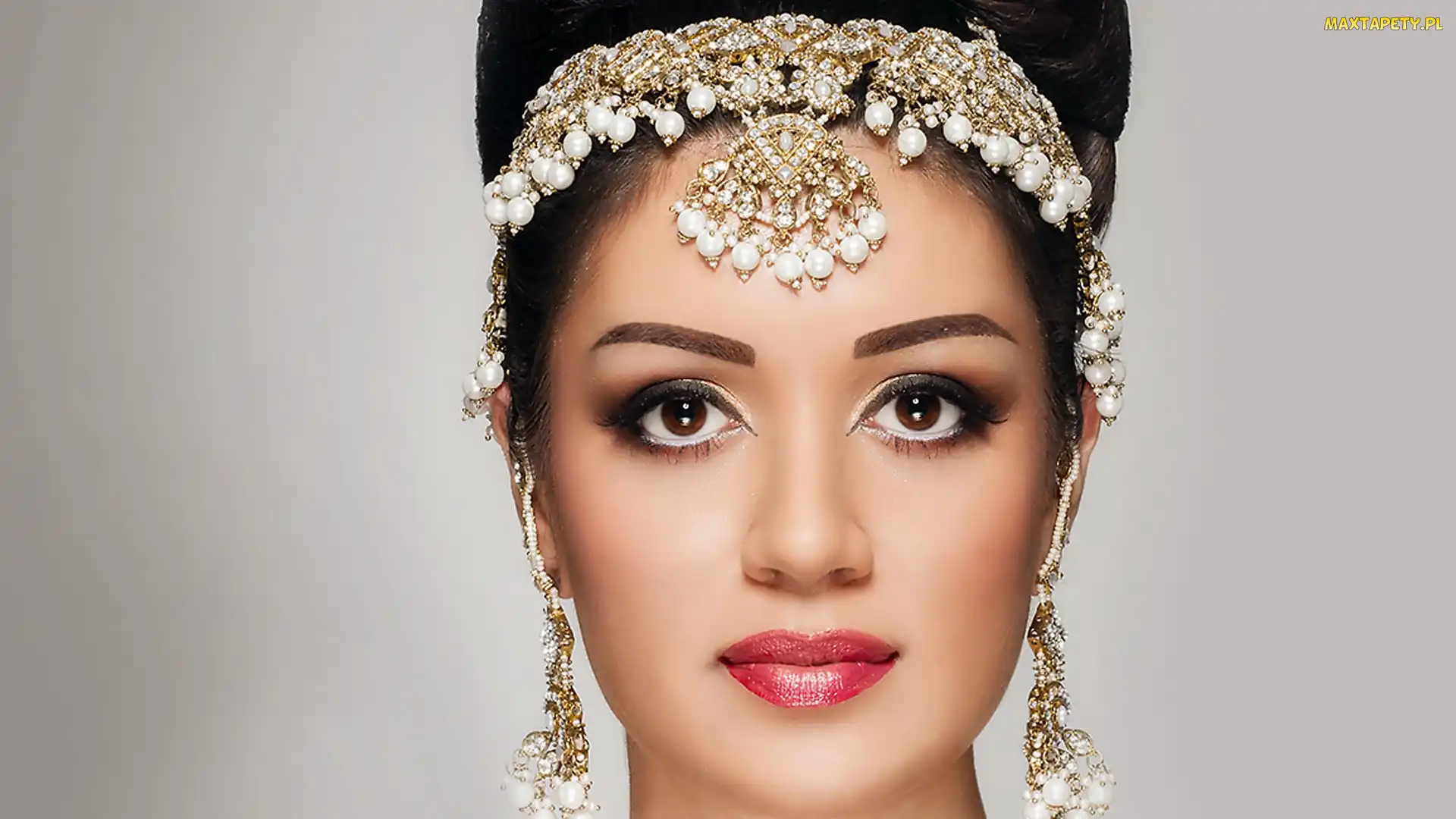 Modelka, Portret, Biżuteria, Makijaż, Kobieta