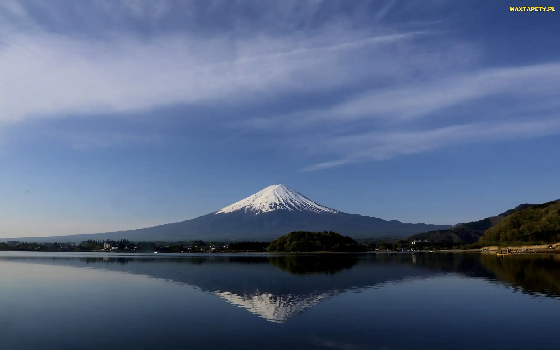 Jezioro, Japonia, Fudżi, Lasy