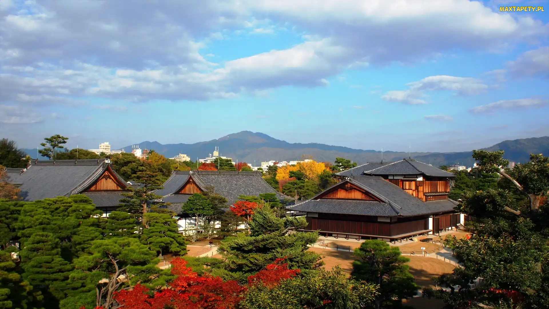 Góry, Japonia, Ogrody, Domy