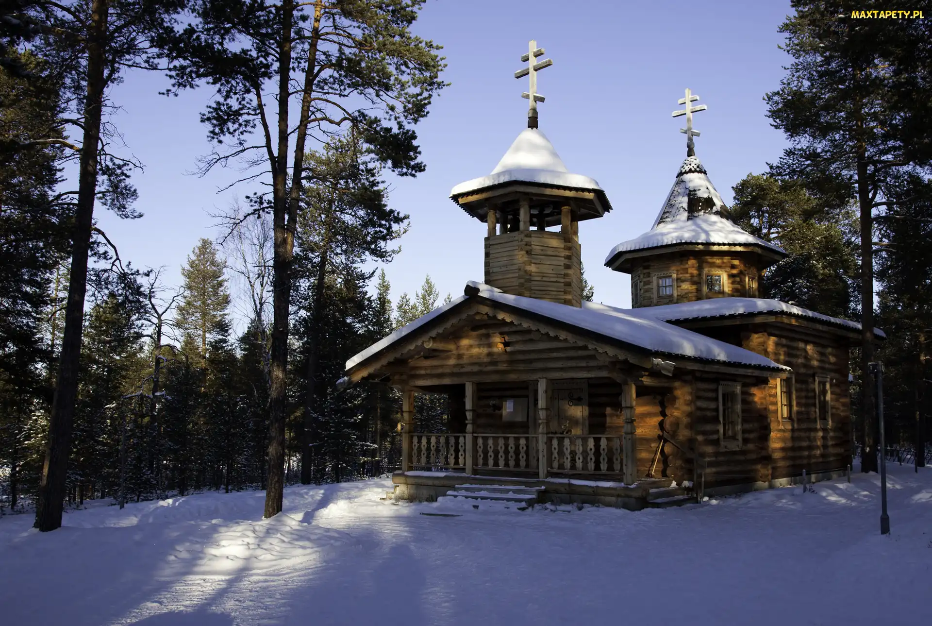 Cerkiew, Las, Zima, Śnieg