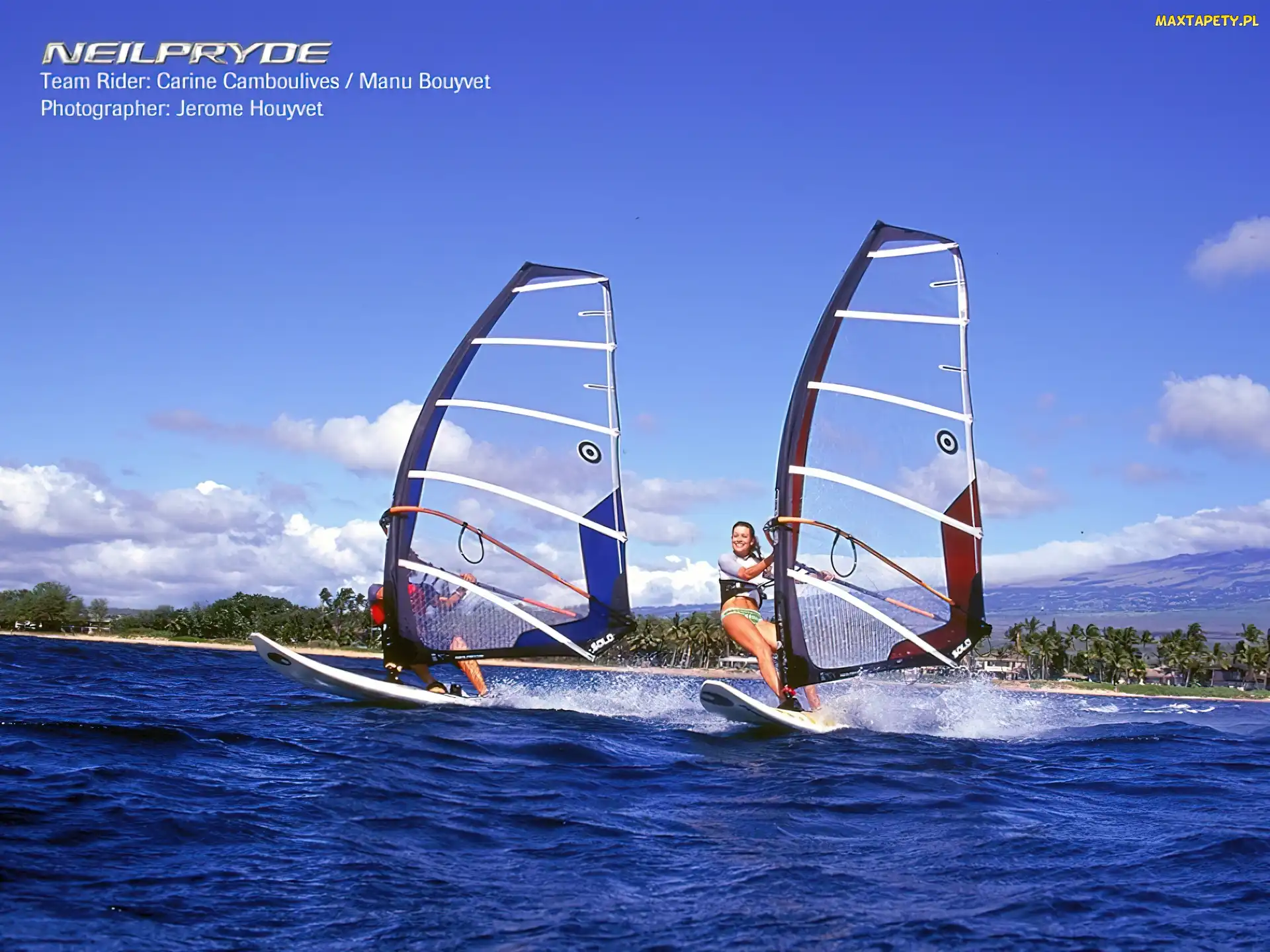 deska, fala, morze, żagiel, Windsurfing