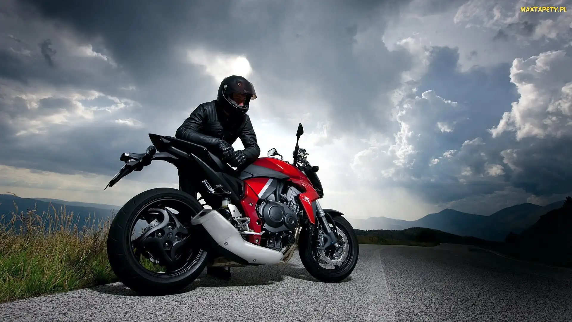 Honda, Chmury, Droga, CBR, Motocyklista