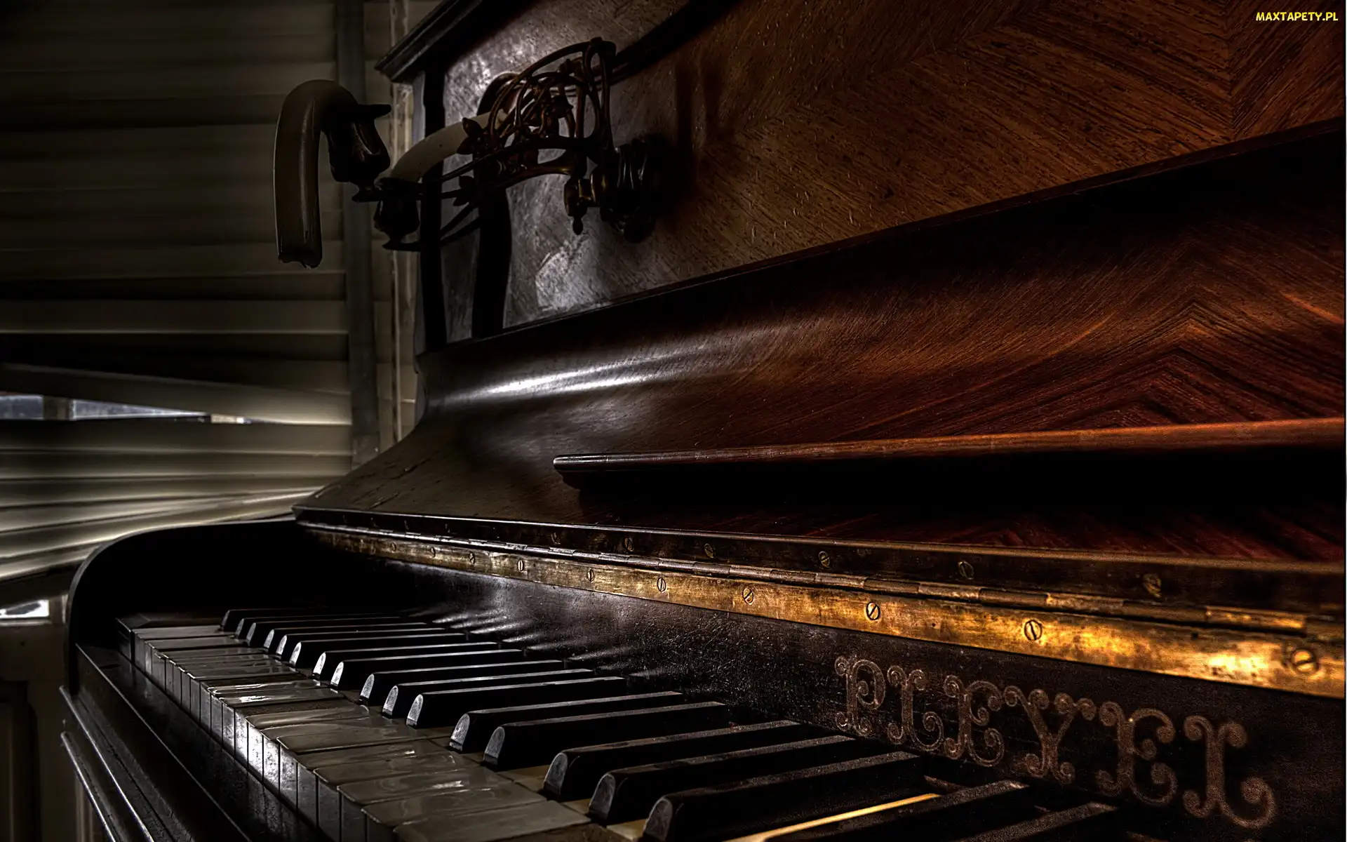 Klawisze, Pianino, Stare, Drewniane