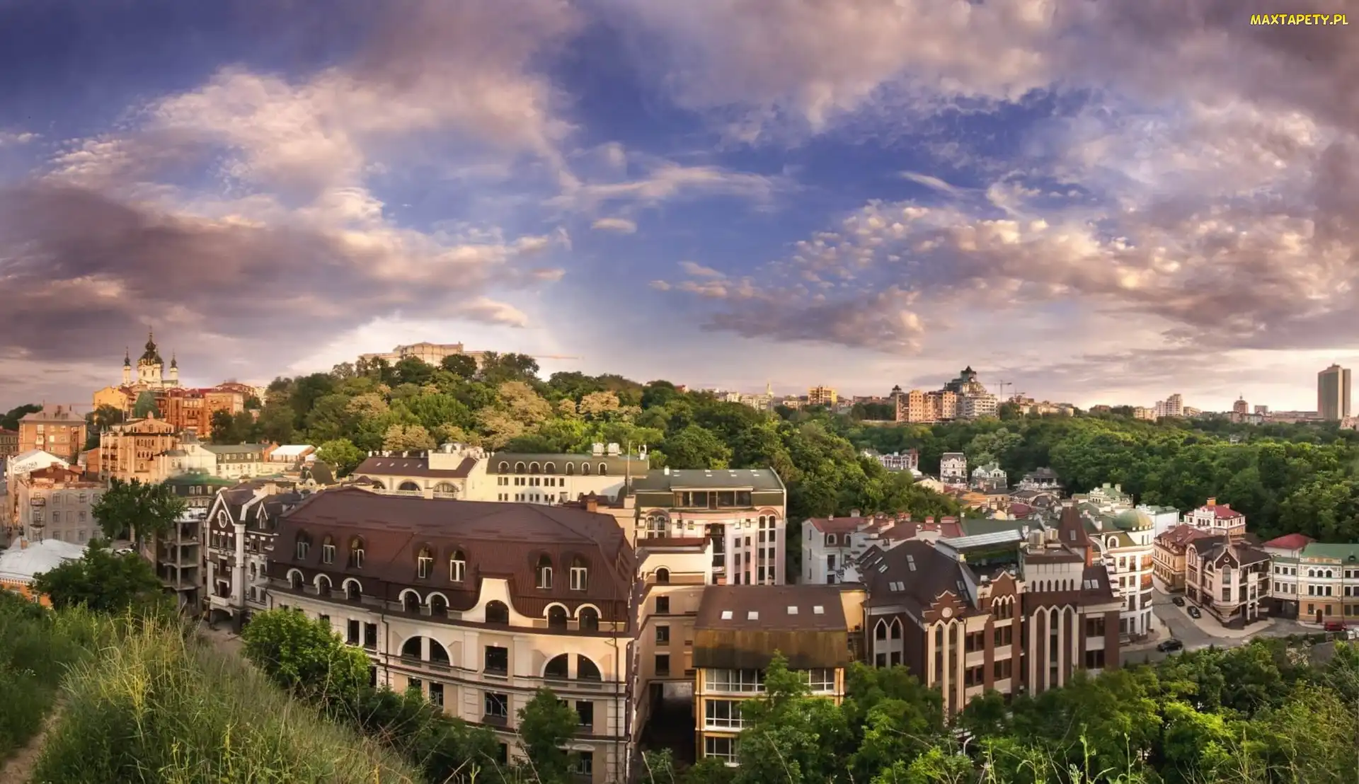 Miasta, Panorama, Kijów, Ukraina