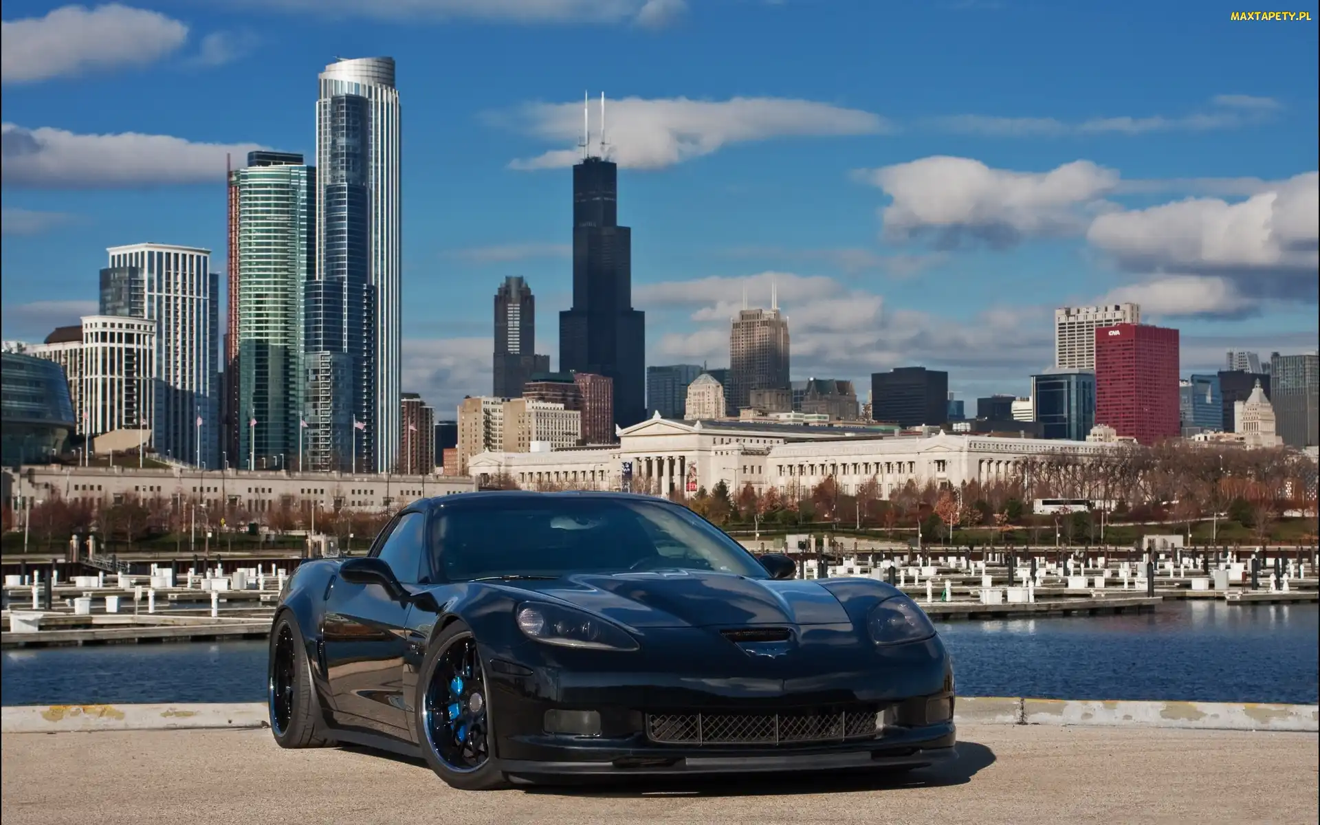 Rzeka, Miasto, Chevrolet, Corvette