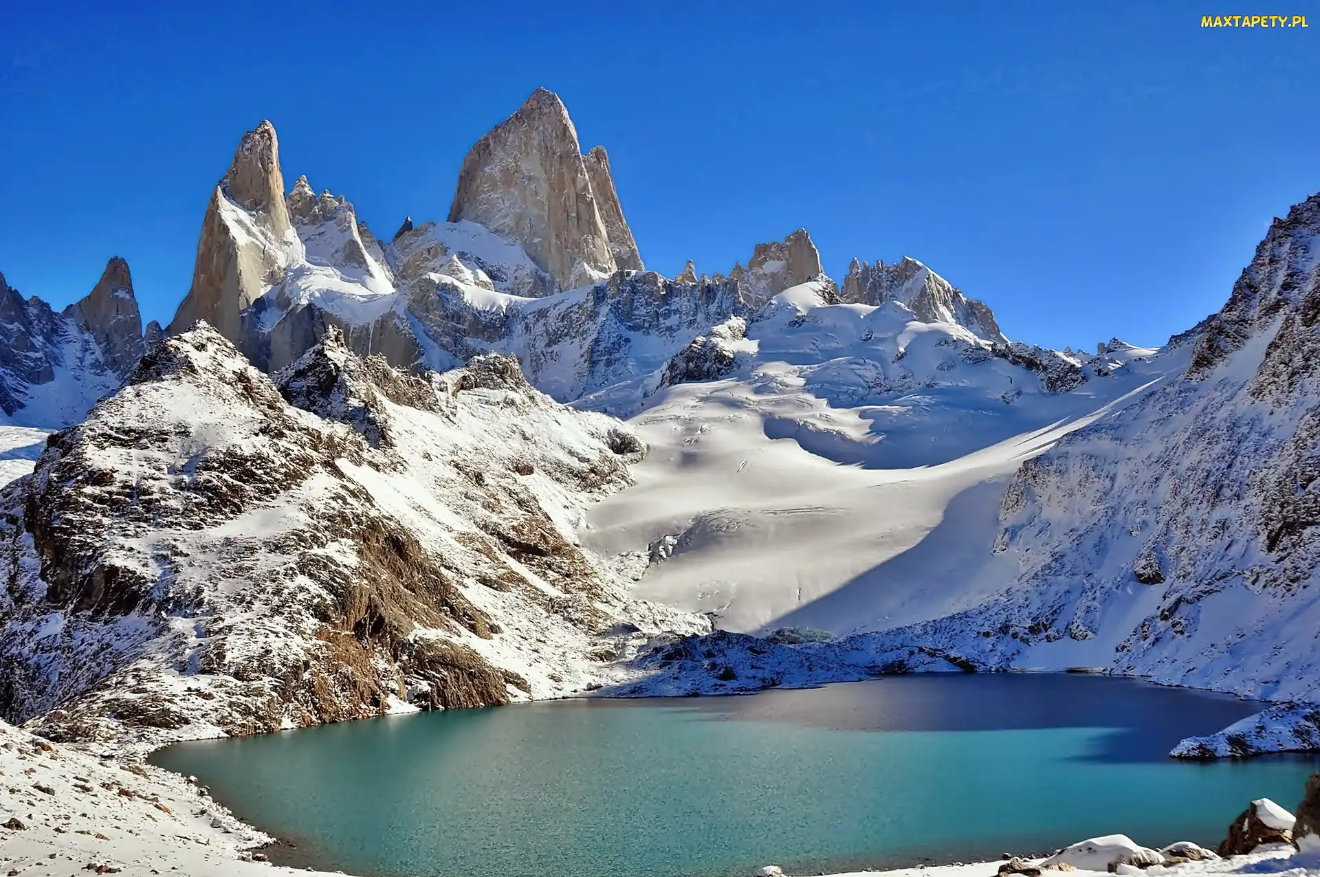Staw, Patagonia, Góra, Fitz Roy
