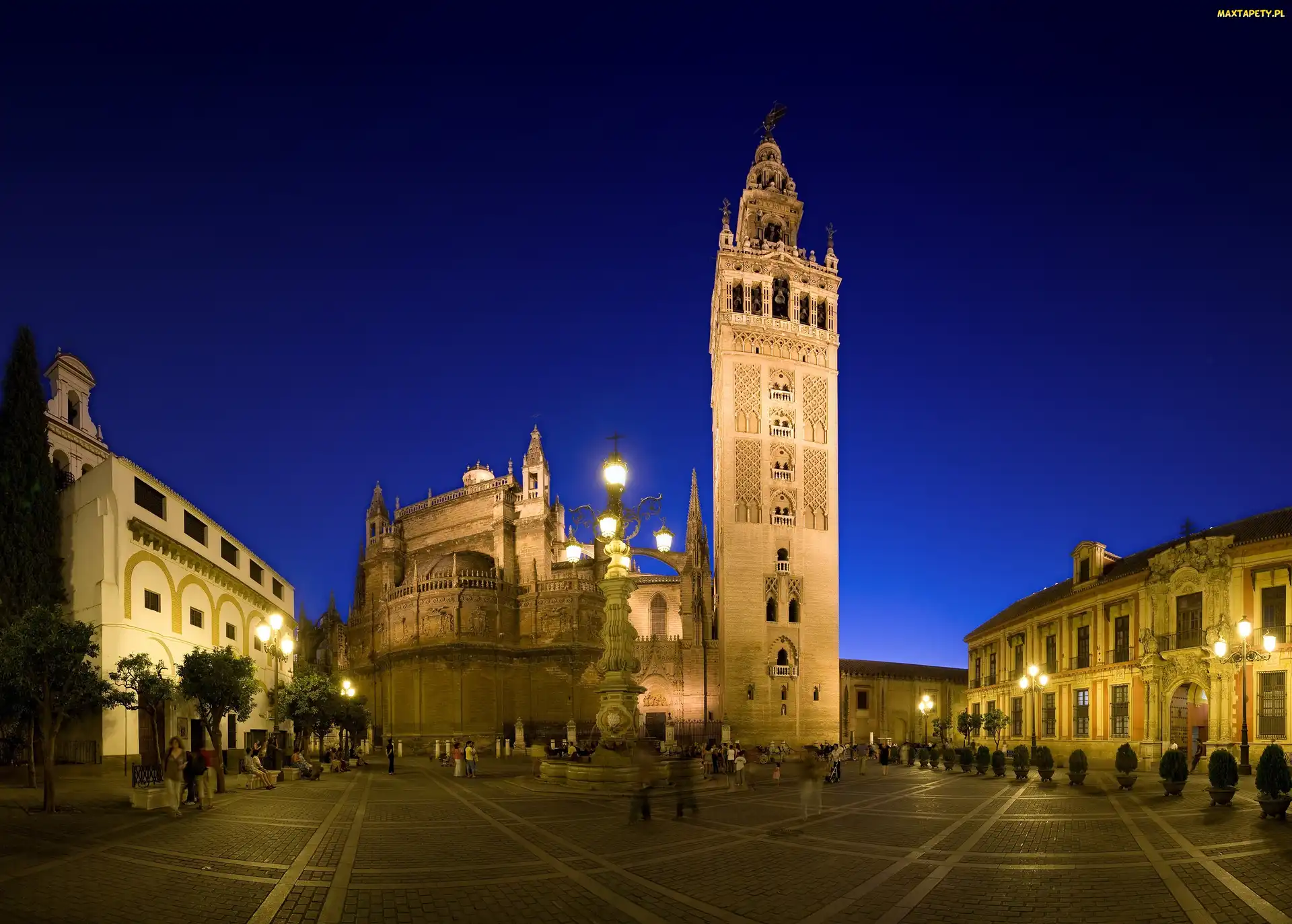 Hiszpania, Miasto nocą, Sevilla