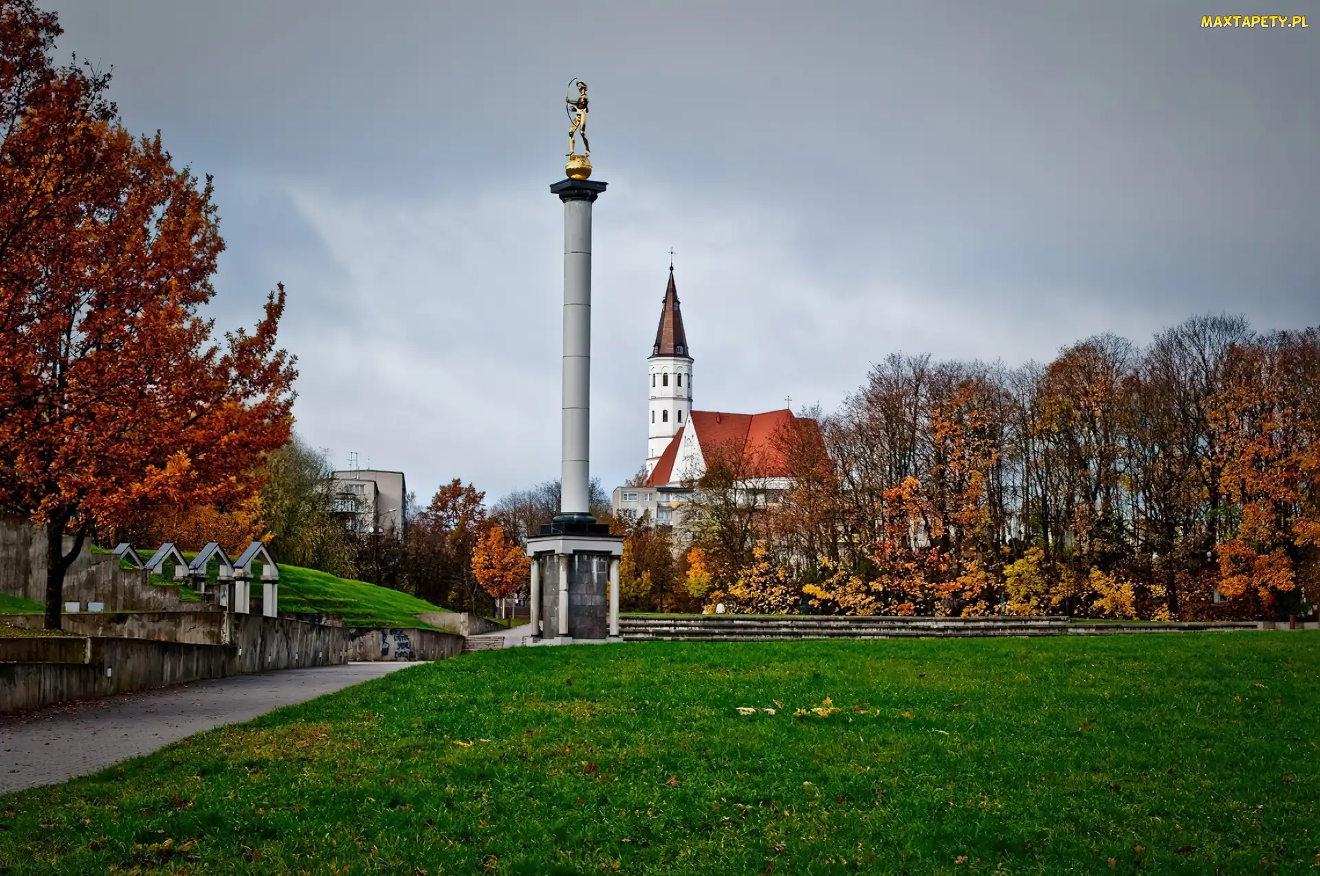 Trawa, Drzewa, Szawle, Litwa, Kościół, Pomnik
