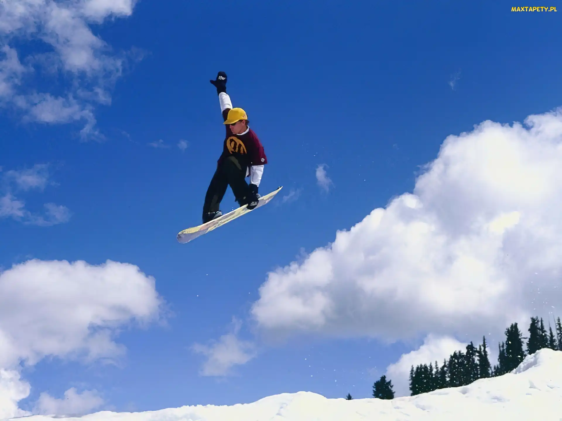 śnieg, zima, Snowbording