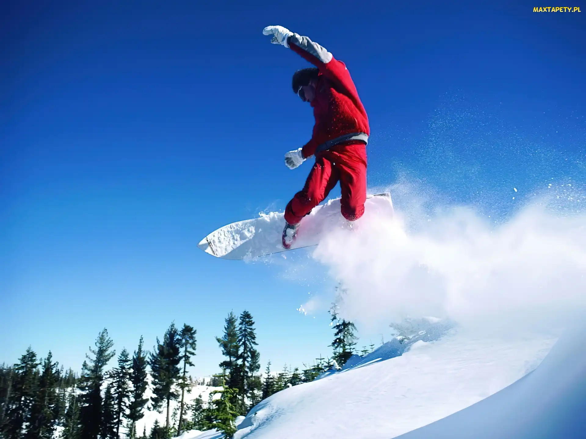 zima, śnieg, Snowbording, deska