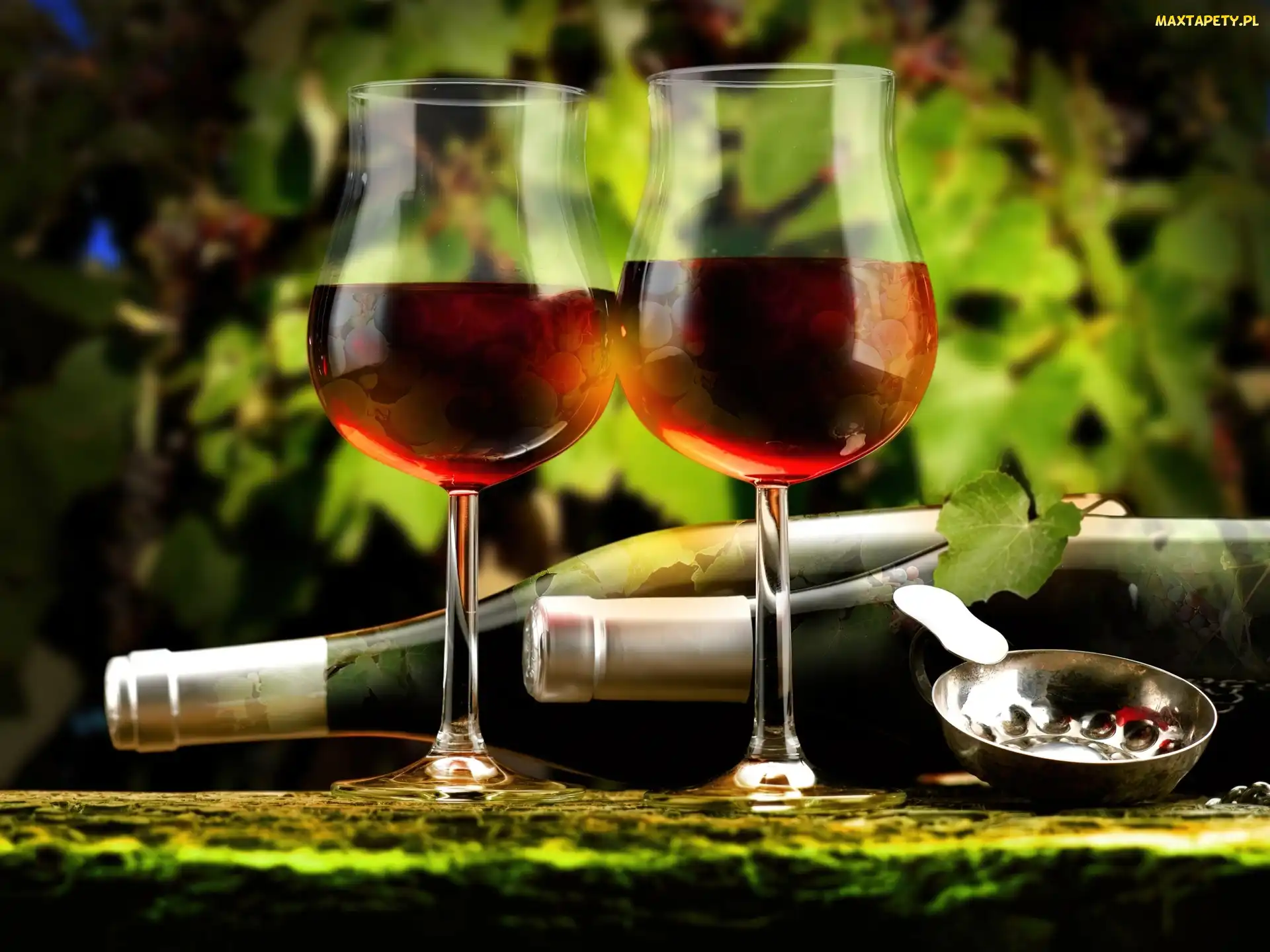 Kieliszki, Butelki, Czerwone, Wino